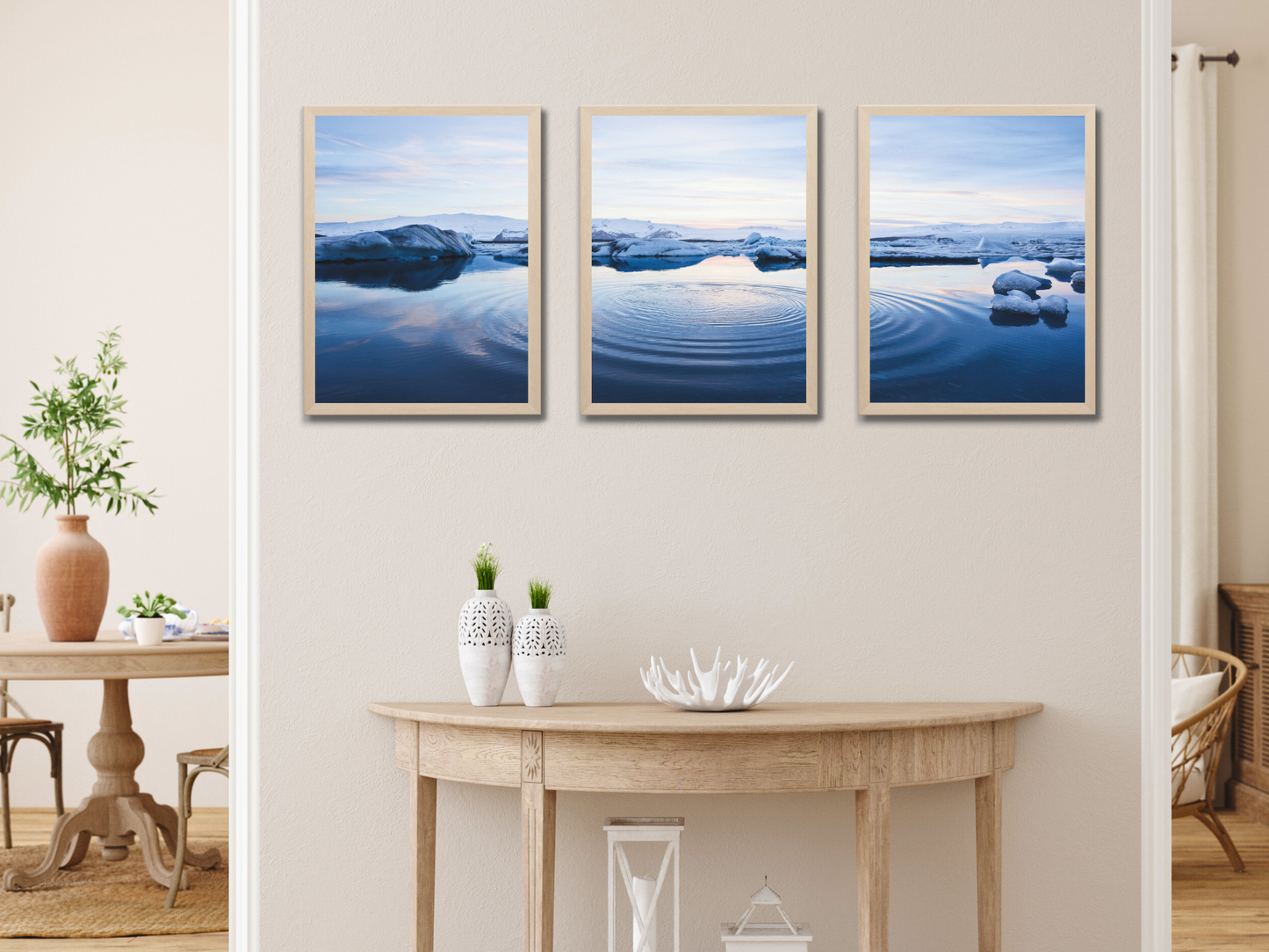 Eislandschaft-Triptychon-Fotografie