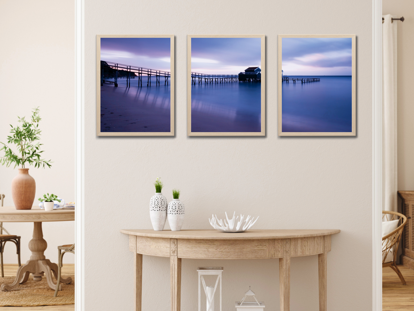 Brücke am Meer-Triptychon-Fotografie