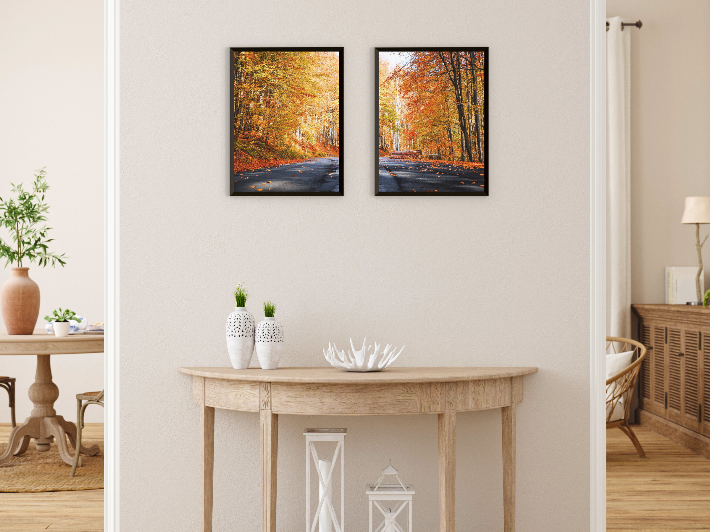 Waldstraße im Herbst-Split-Fotografie