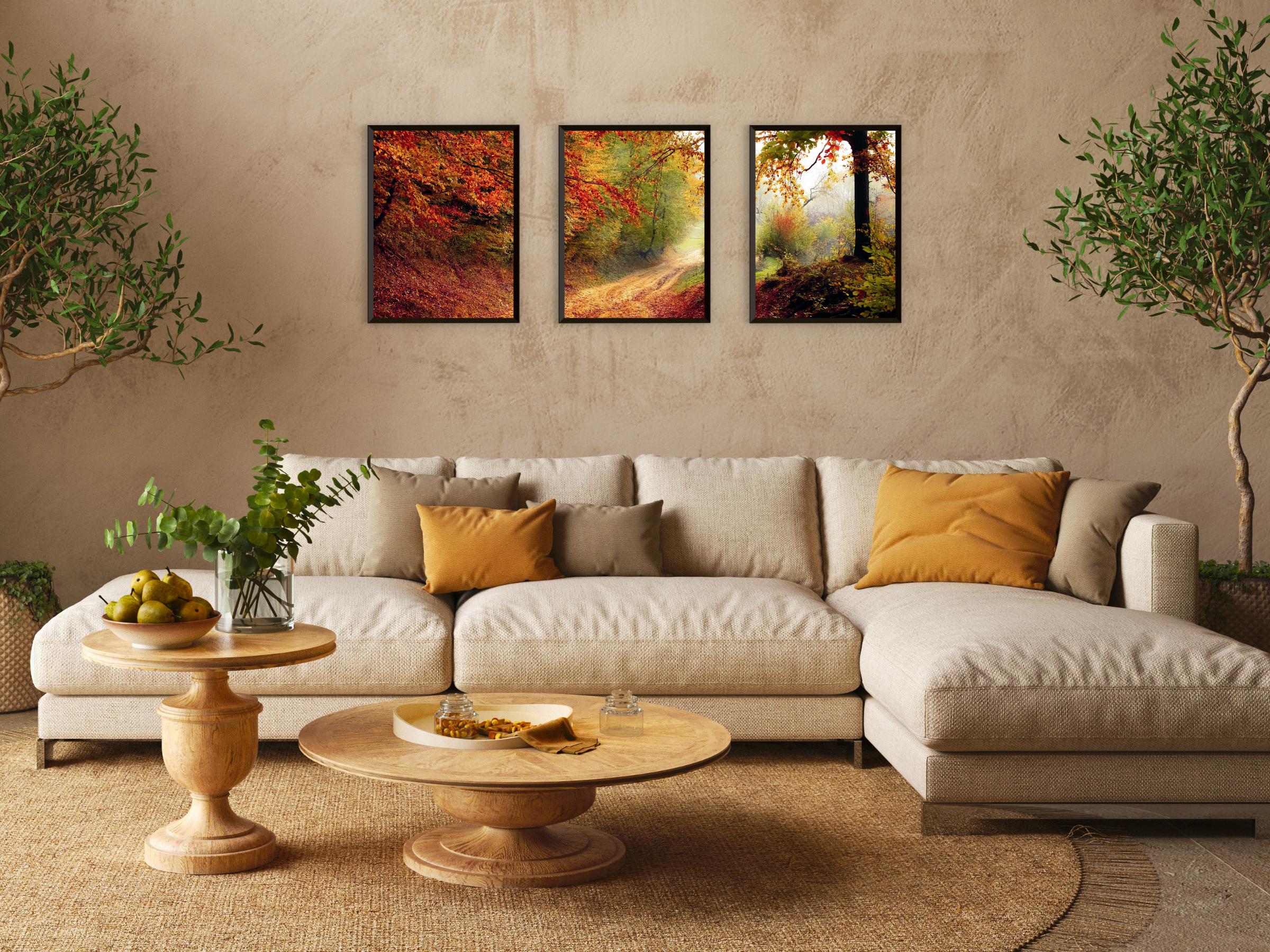 Herbstweg-Triptychon-Fotografie