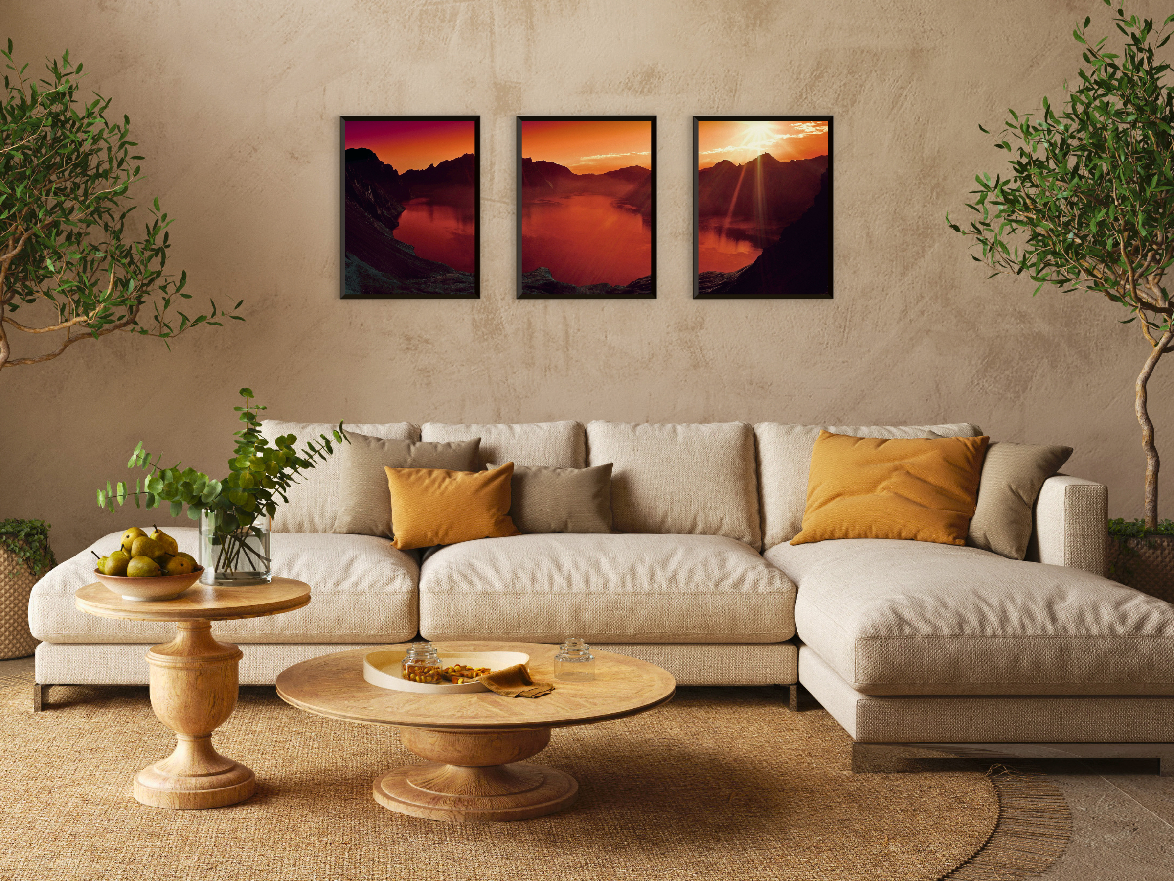 Bergpanorama-Triptychon-Fotografie