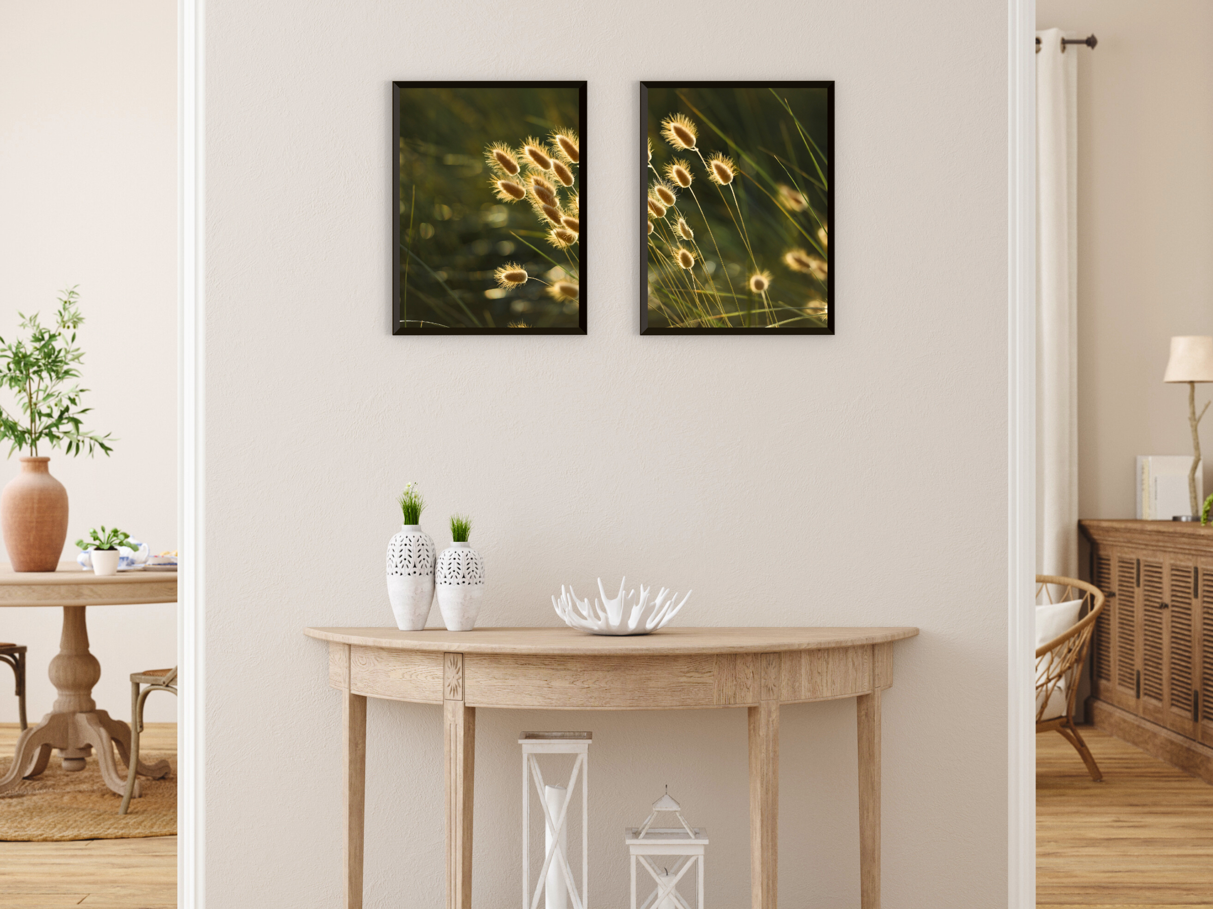 photographie fendue de l'herbe veloutée