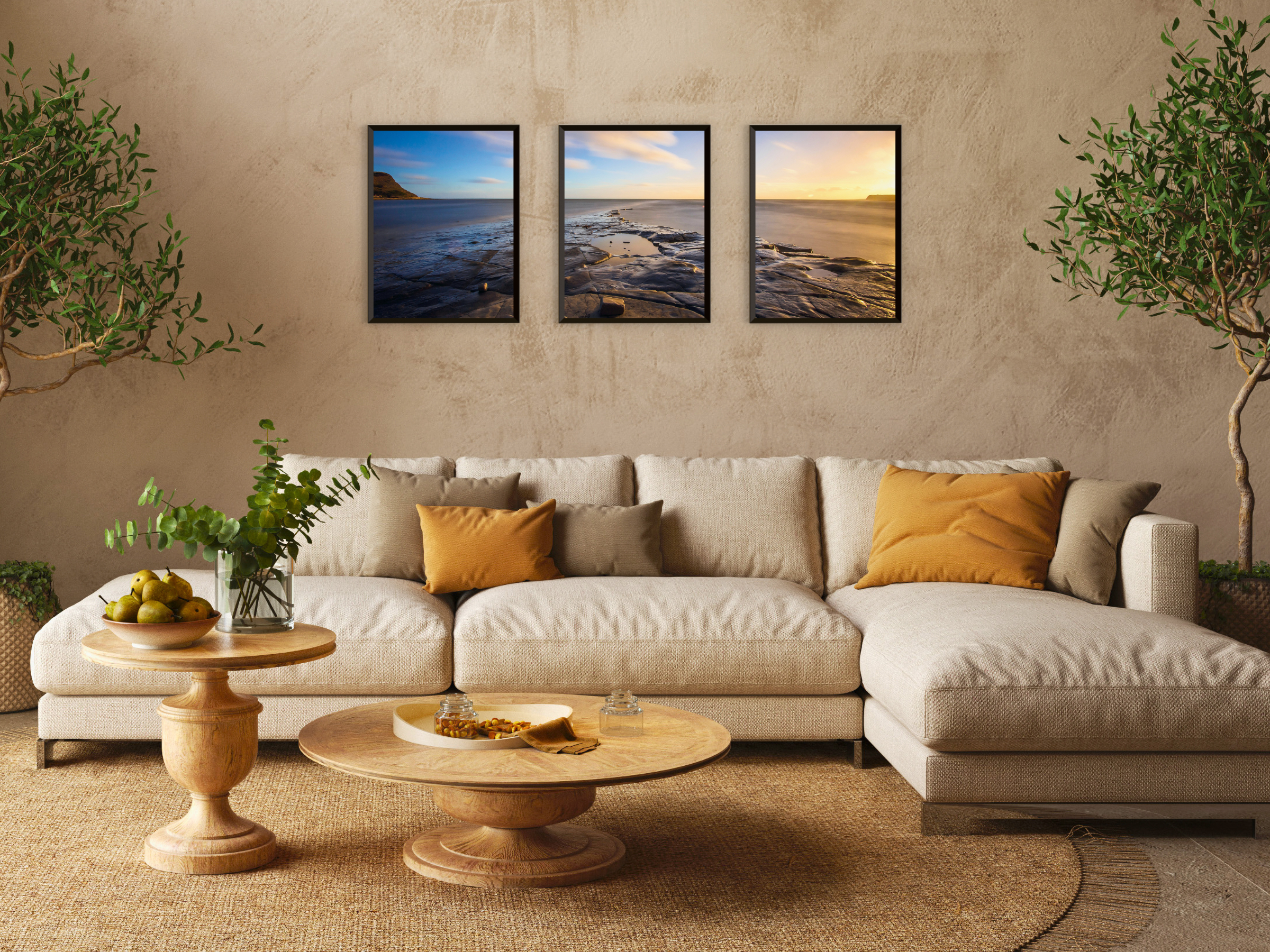 Strandstille-Triptychon-Fotografie