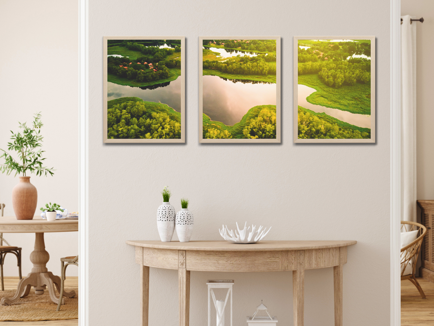 Seenlandschaft-Triptychon-Fotografie