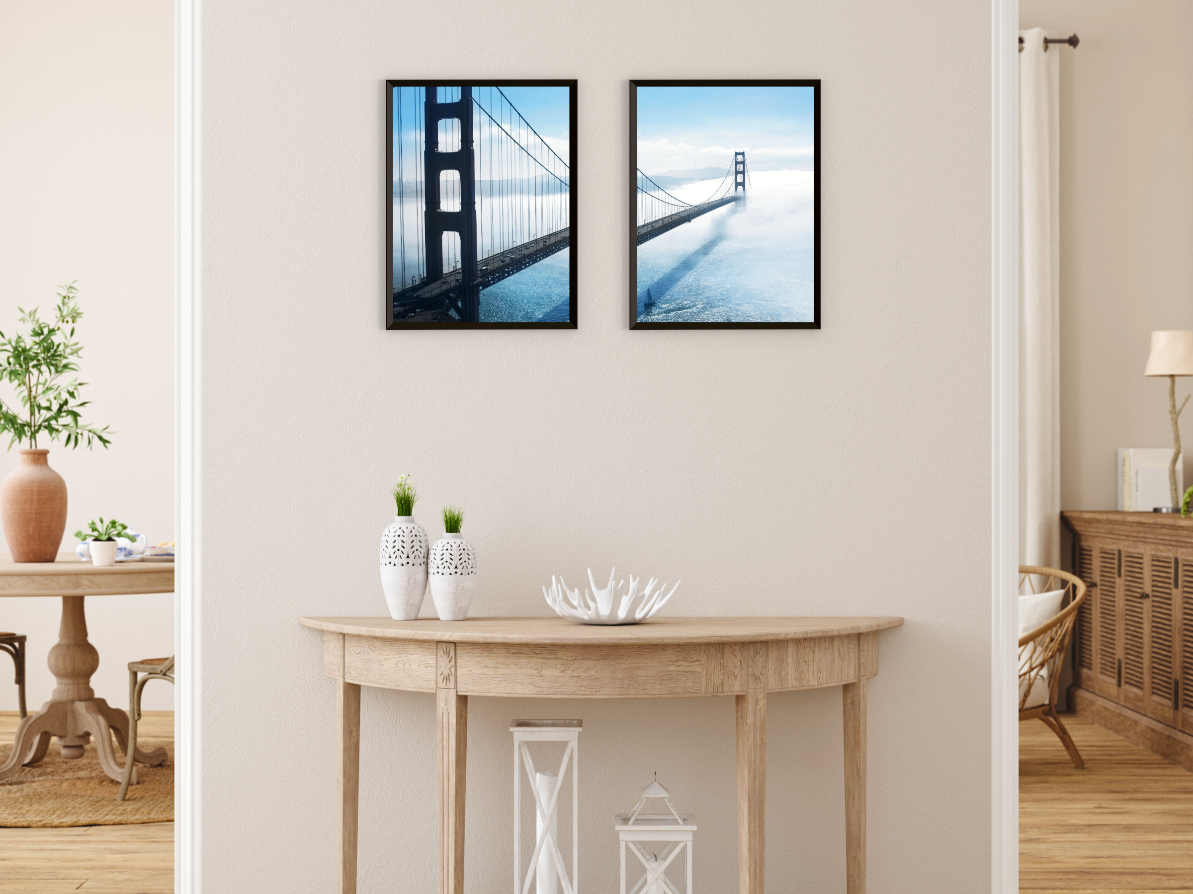 Golden Gate Bridge im Nebel-Split-Fotografie