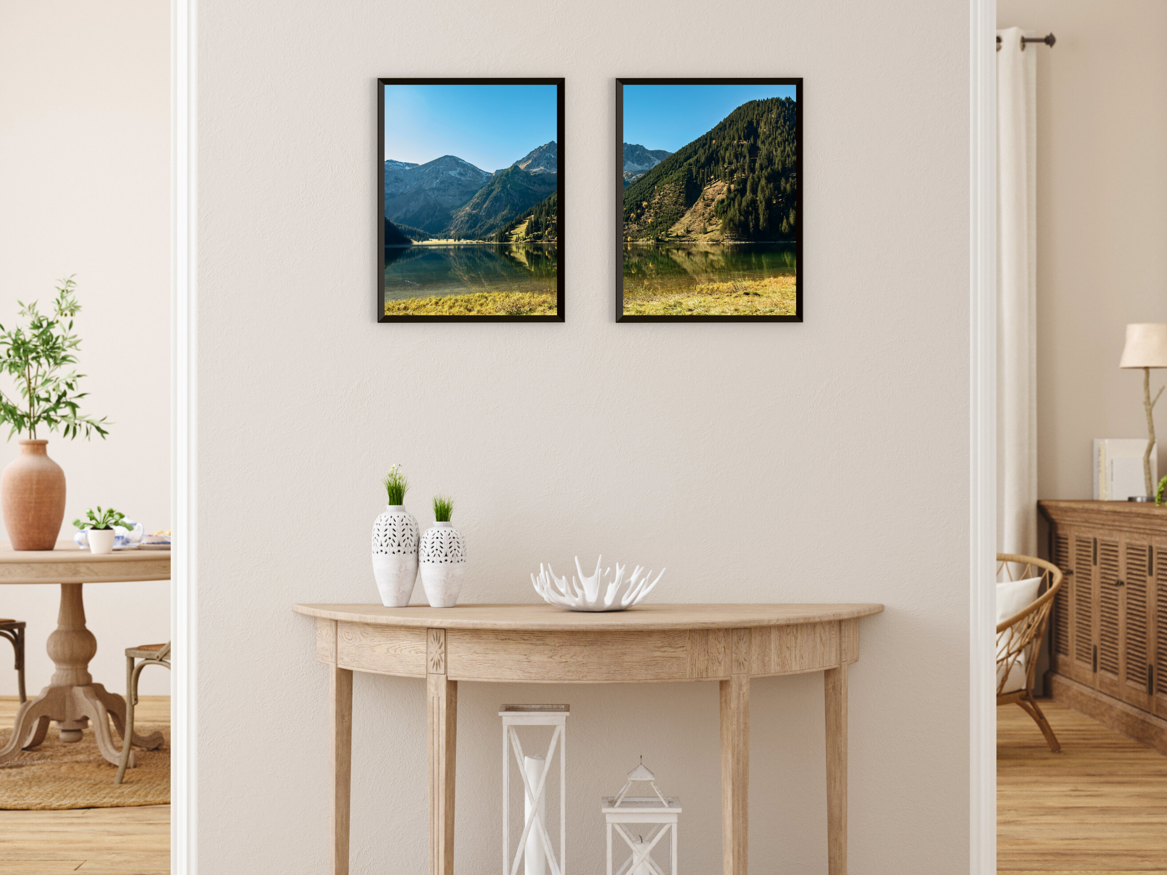 idyllische Berglandschaft-Split-Fotografie