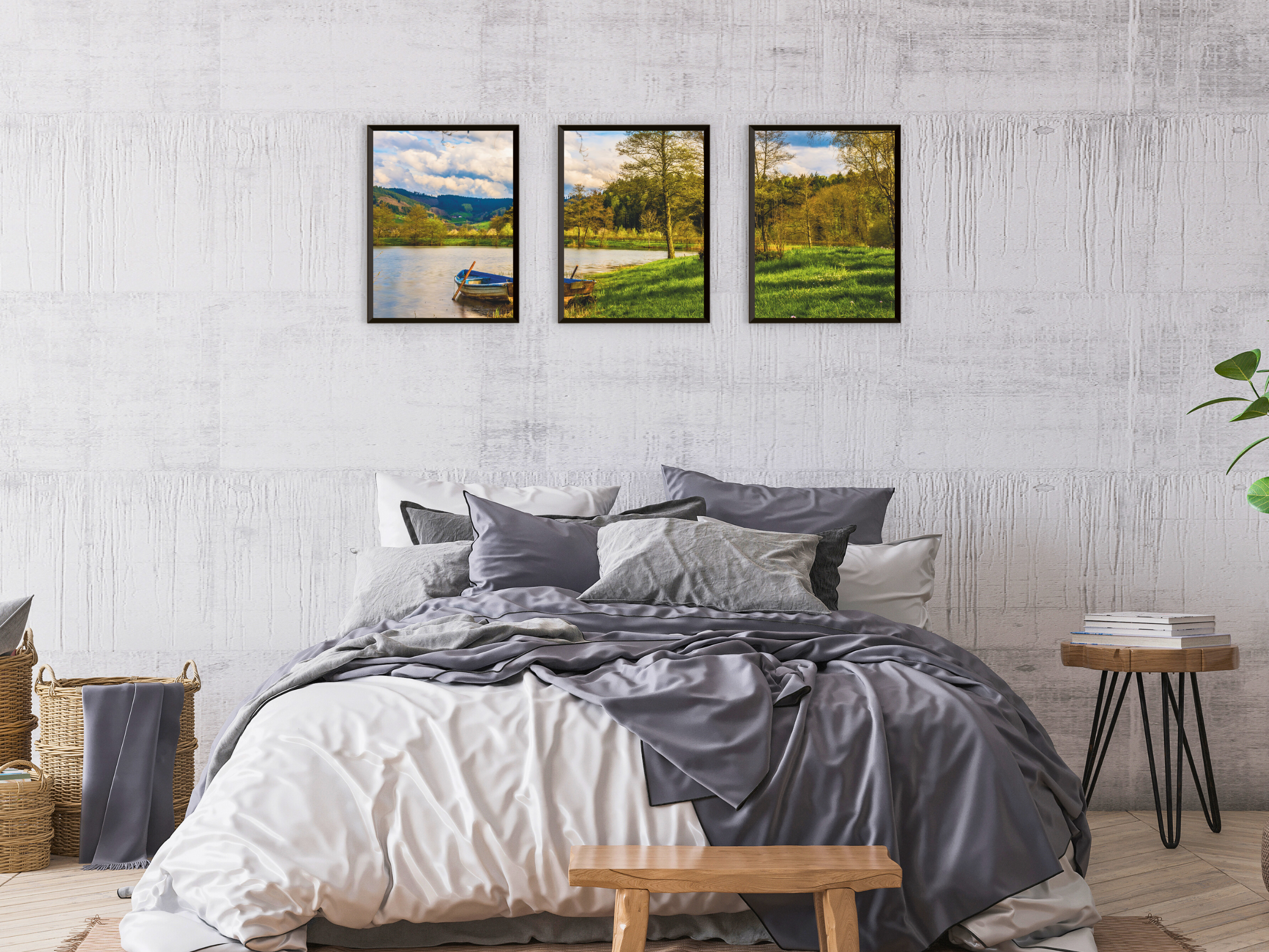 Seaview in Late Summer Triptych Photography