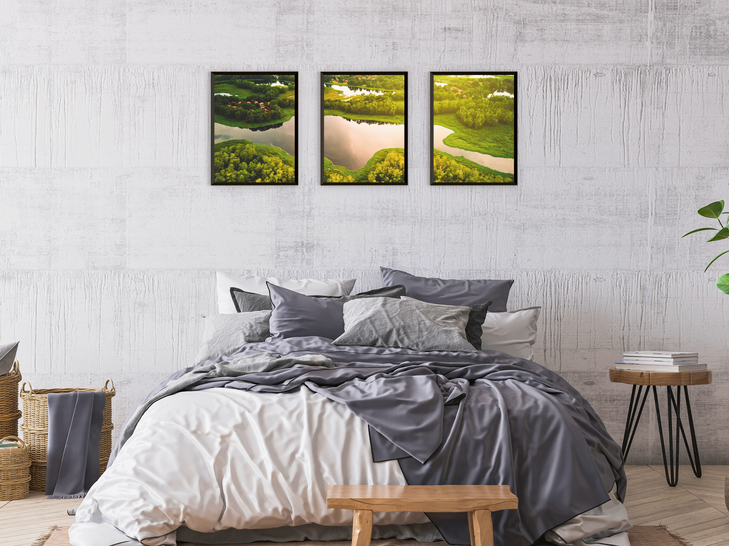 Lake Landscape Triptych Photography