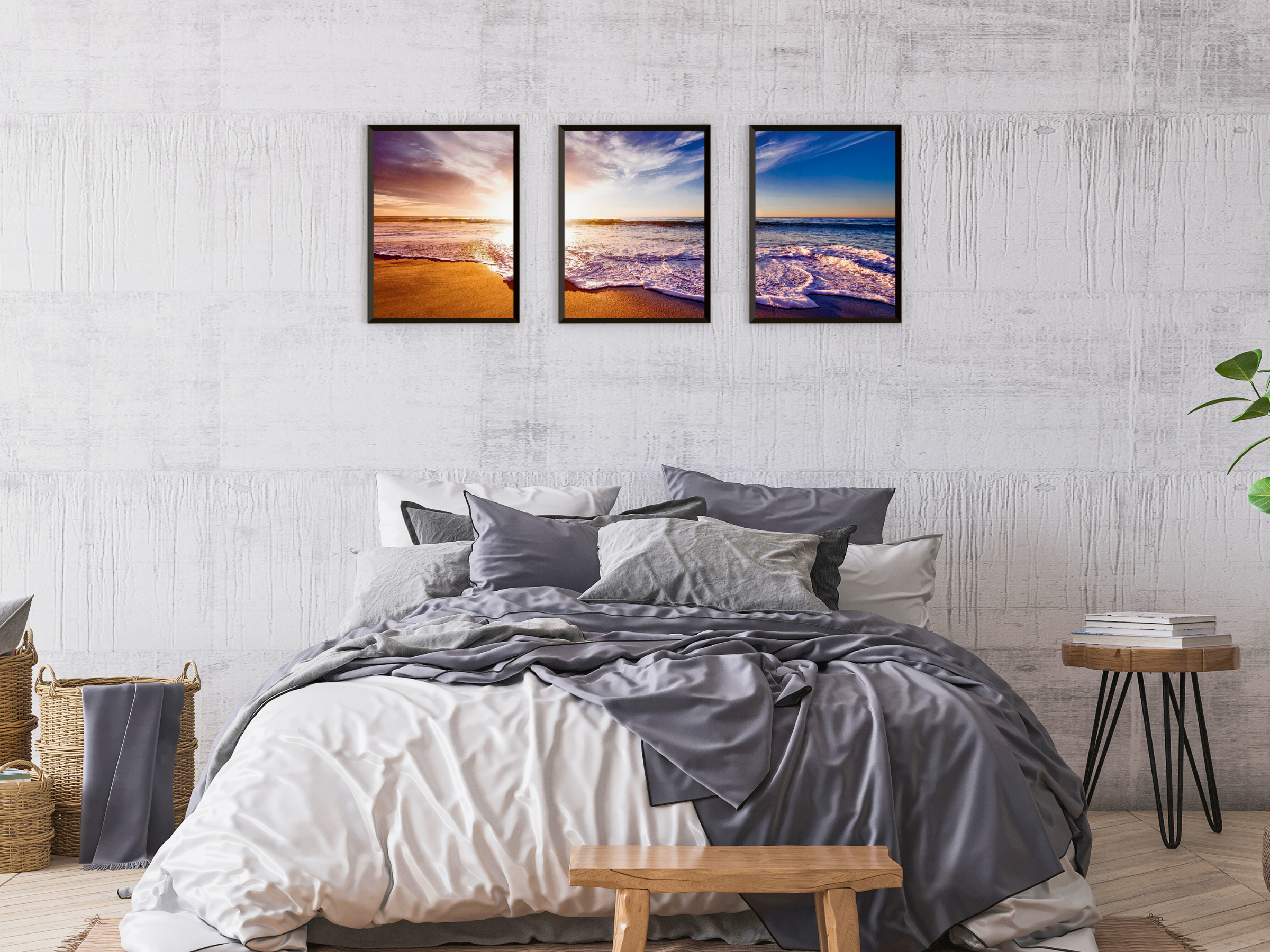 Sonnenaufgang am Strand-Triptychon-Fotografie