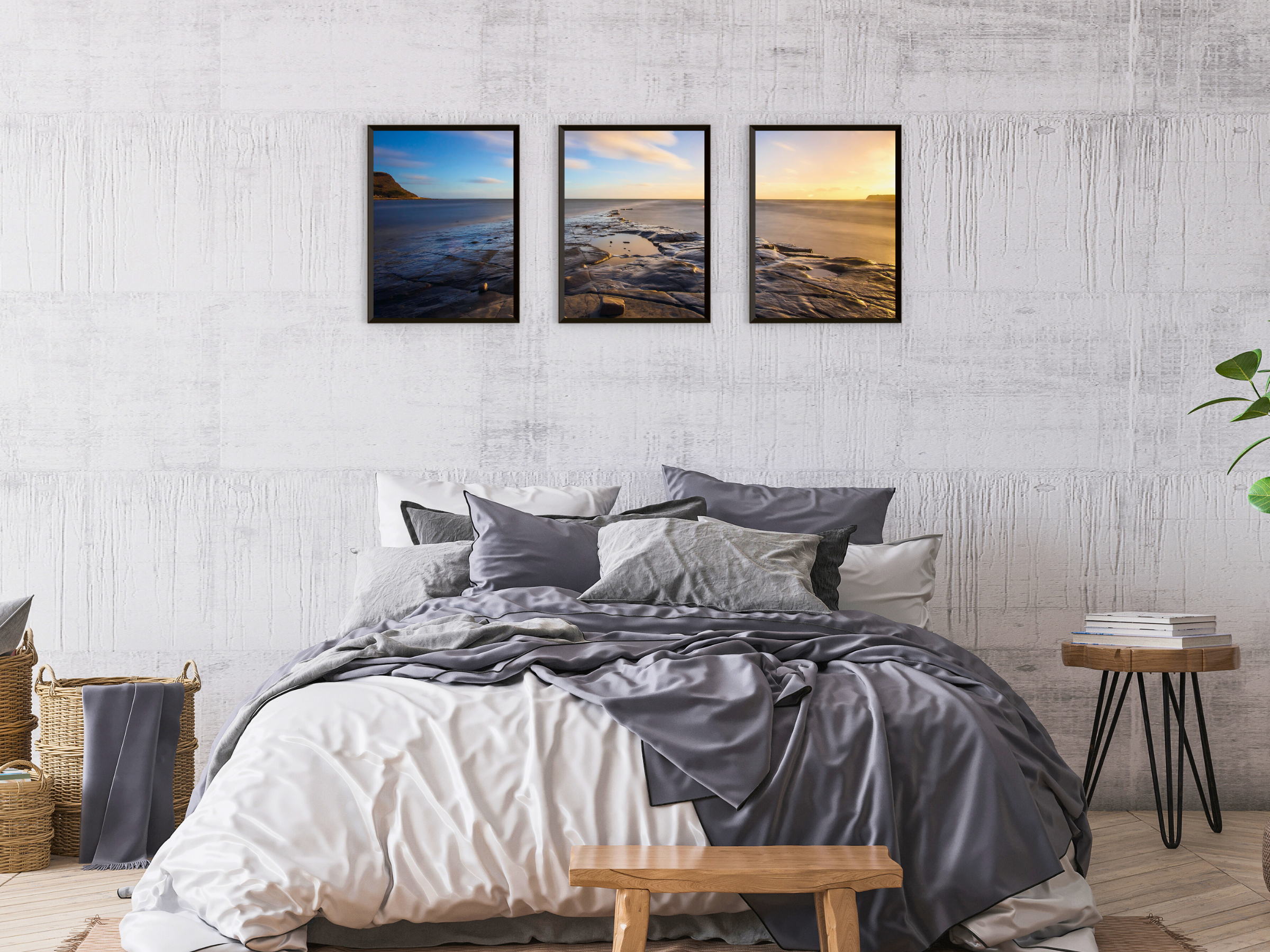 Strandstille-Triptychon-Fotografie