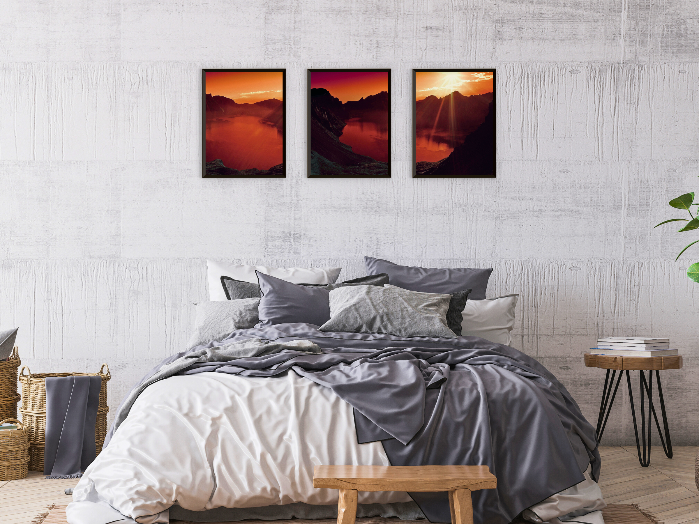 Bergpanorama-Triptychon-Fotografie