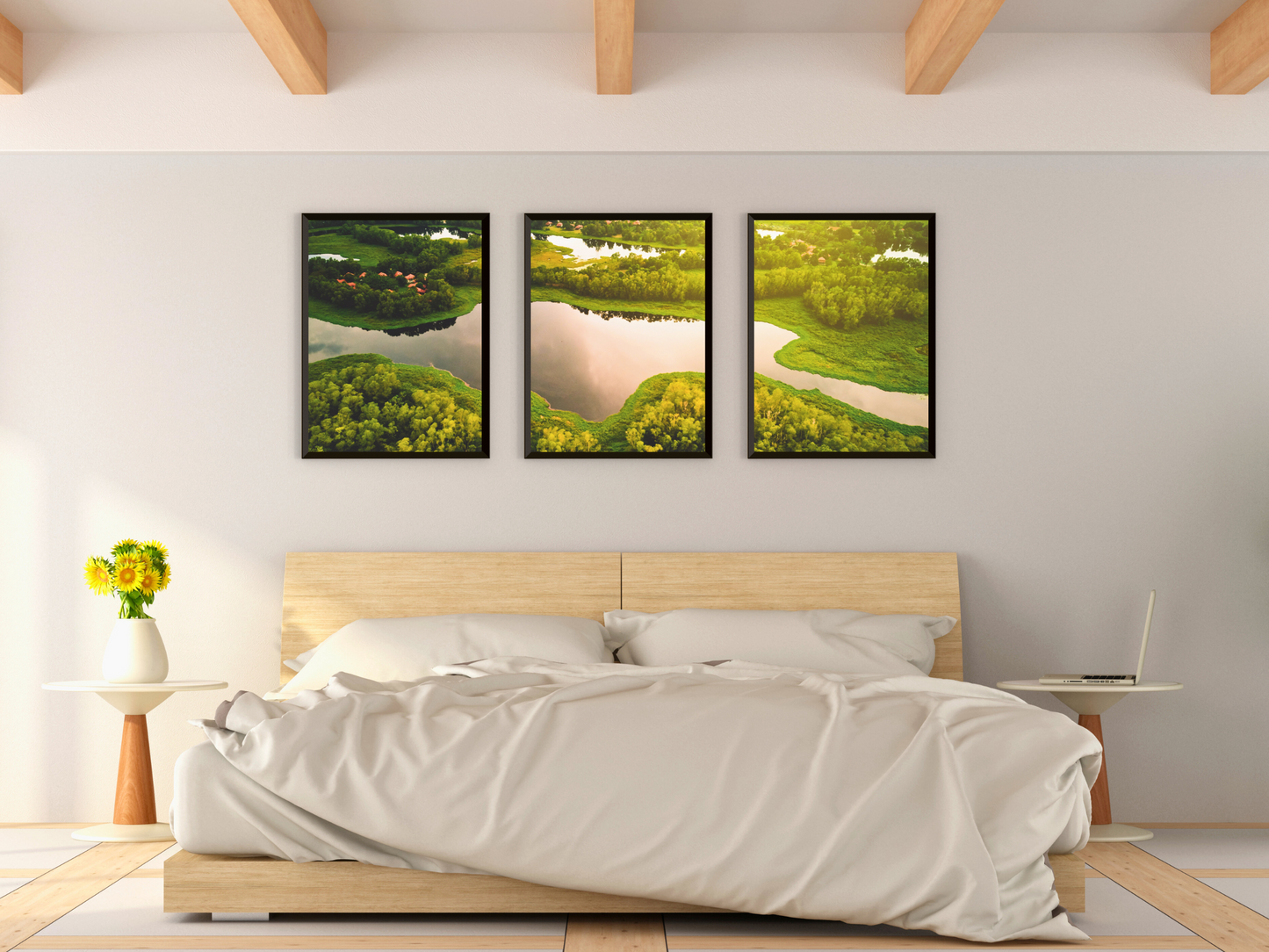 Seenlandschaft-Triptychon-Fotografie