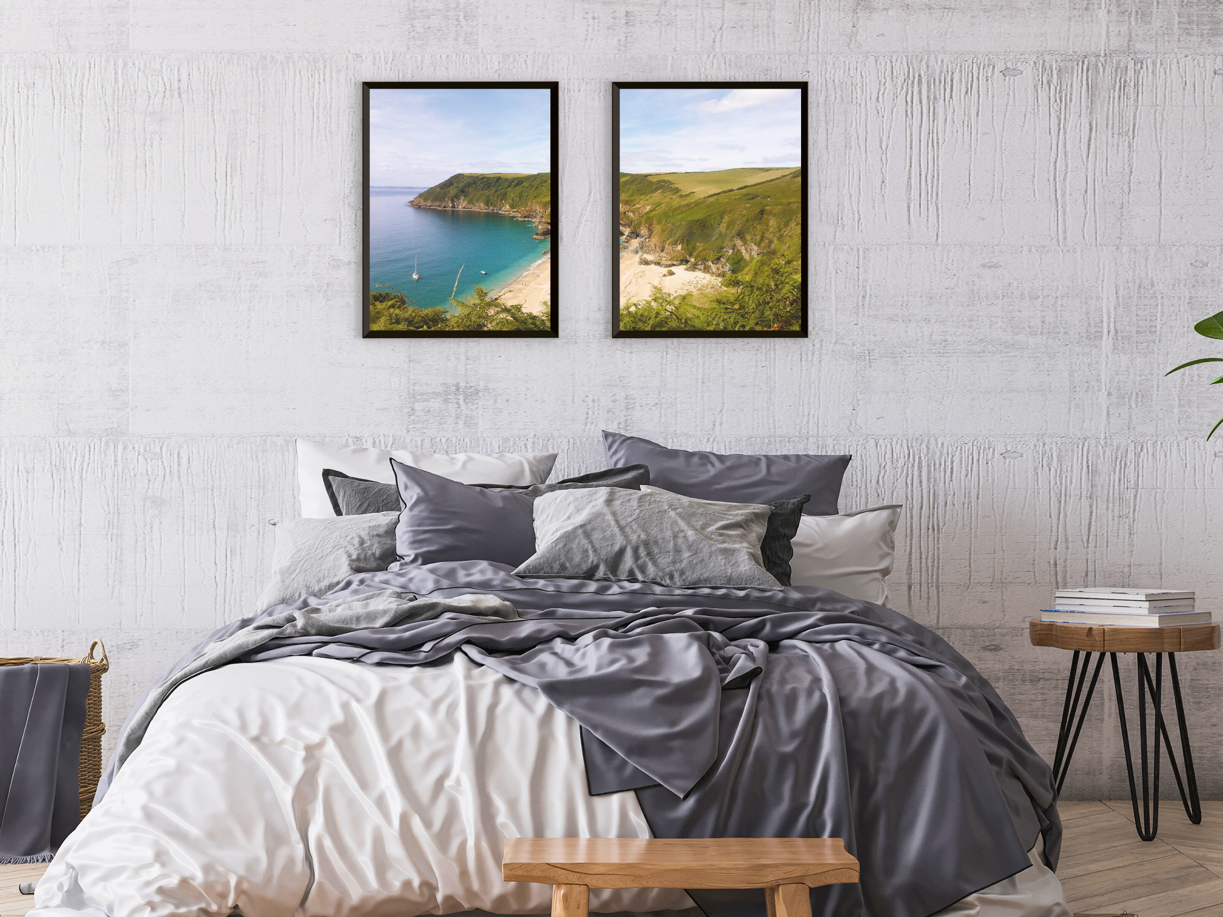 Beach with Coastal Landscape Split Photography