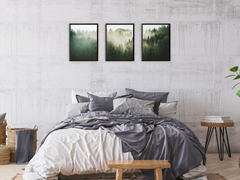 Forest in Fog-Triptych-Photography