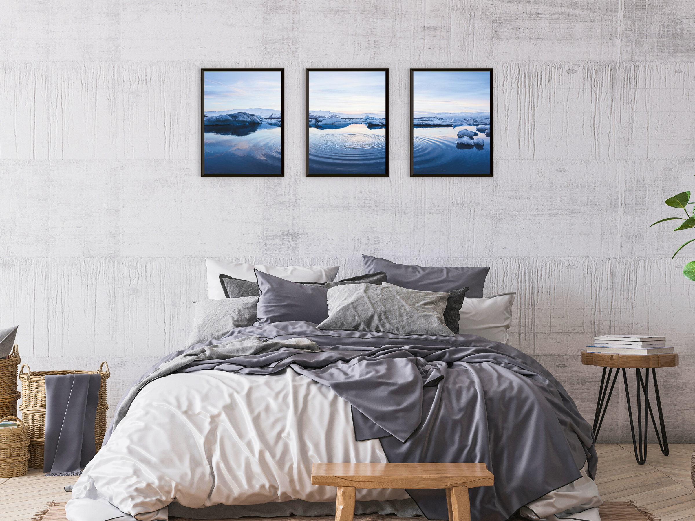 Eislandschaft-Triptychon-Fotografie