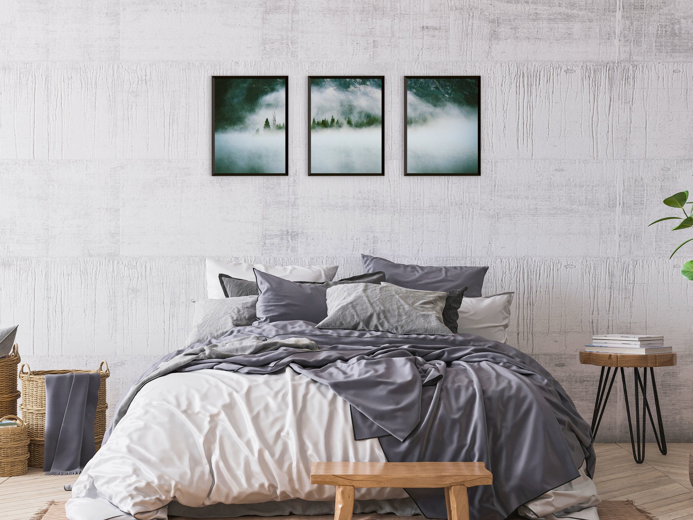 Nebeldecke-Triptychon-Fotografie