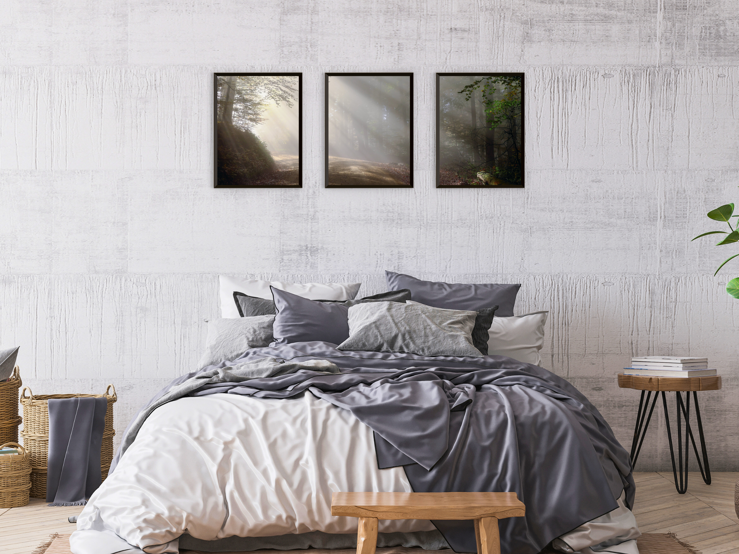 Licht im Wald-Triptychon-Fotografie