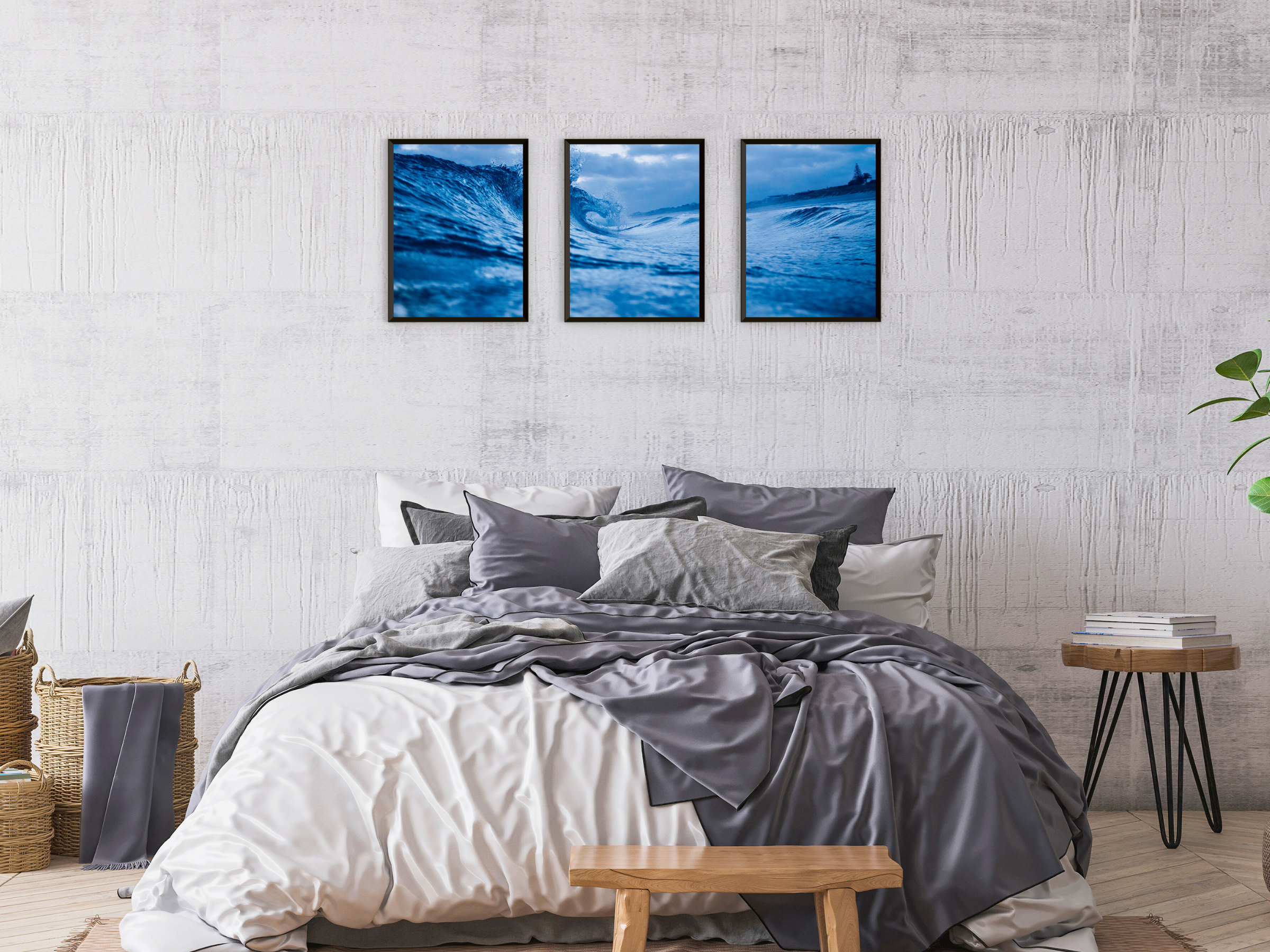 Storm at the Beach - Triptych Photography