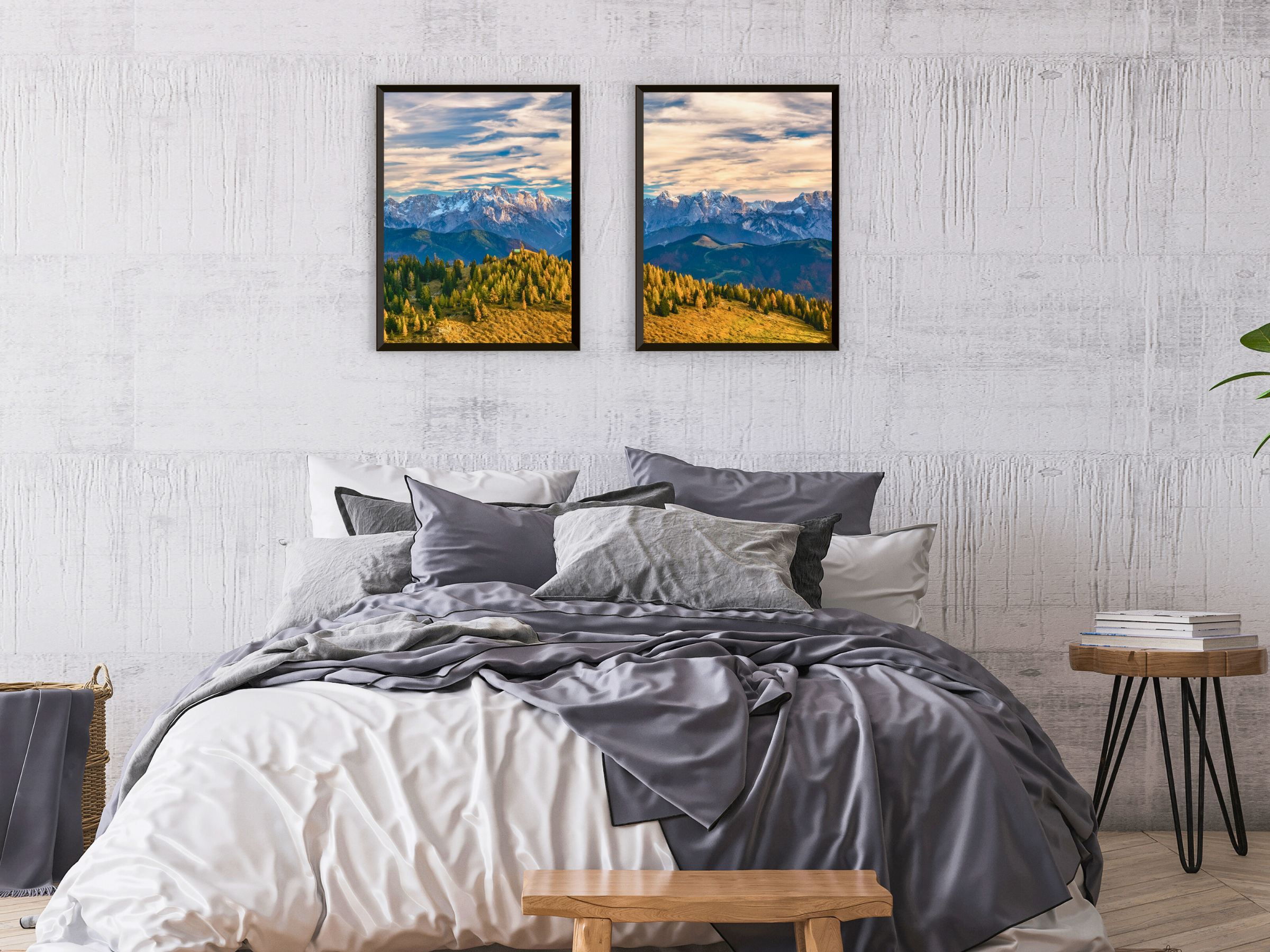 Expansive Mountain Panorama Split Photography