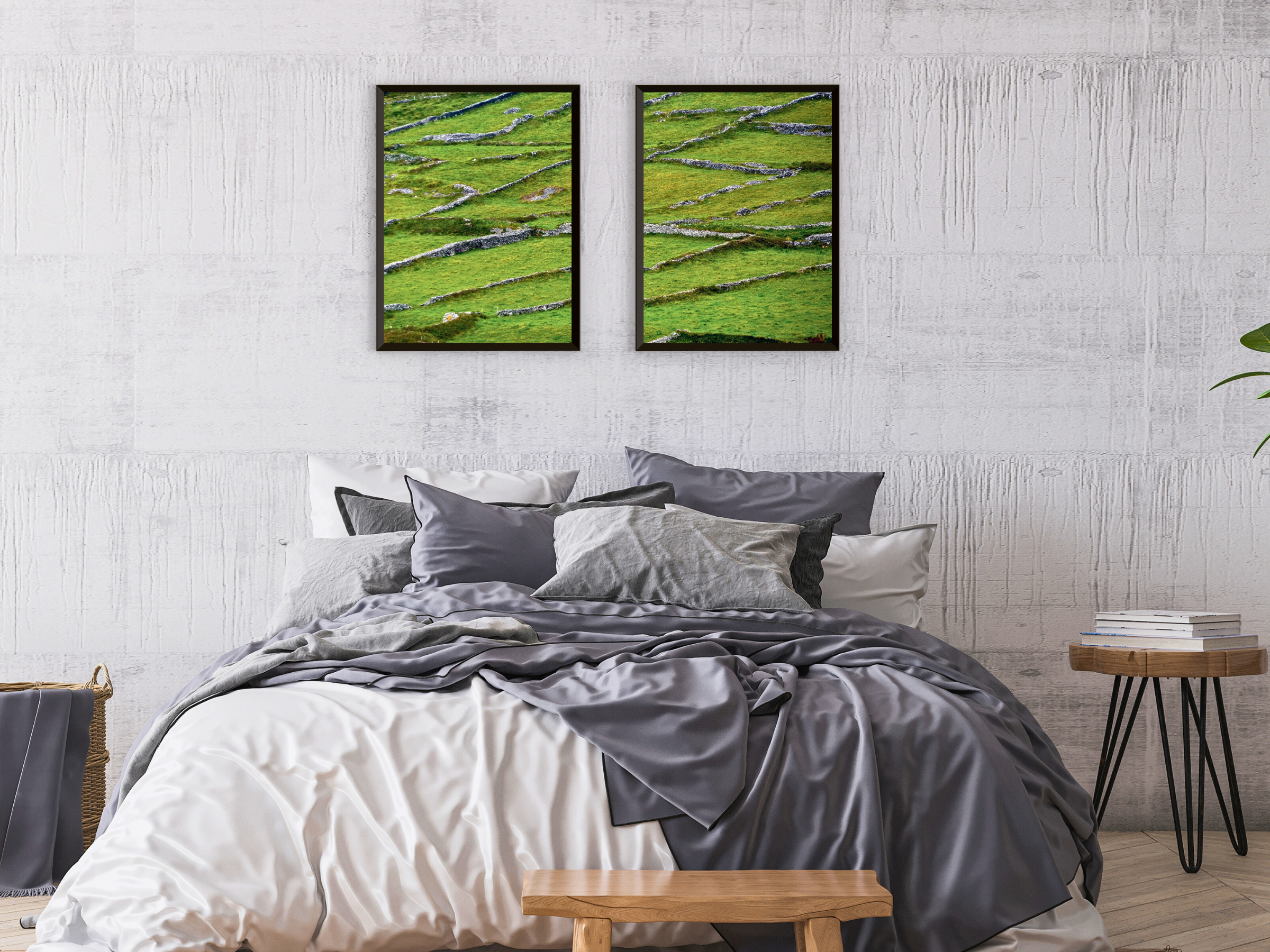 Pasture boundary in Ireland-split photography