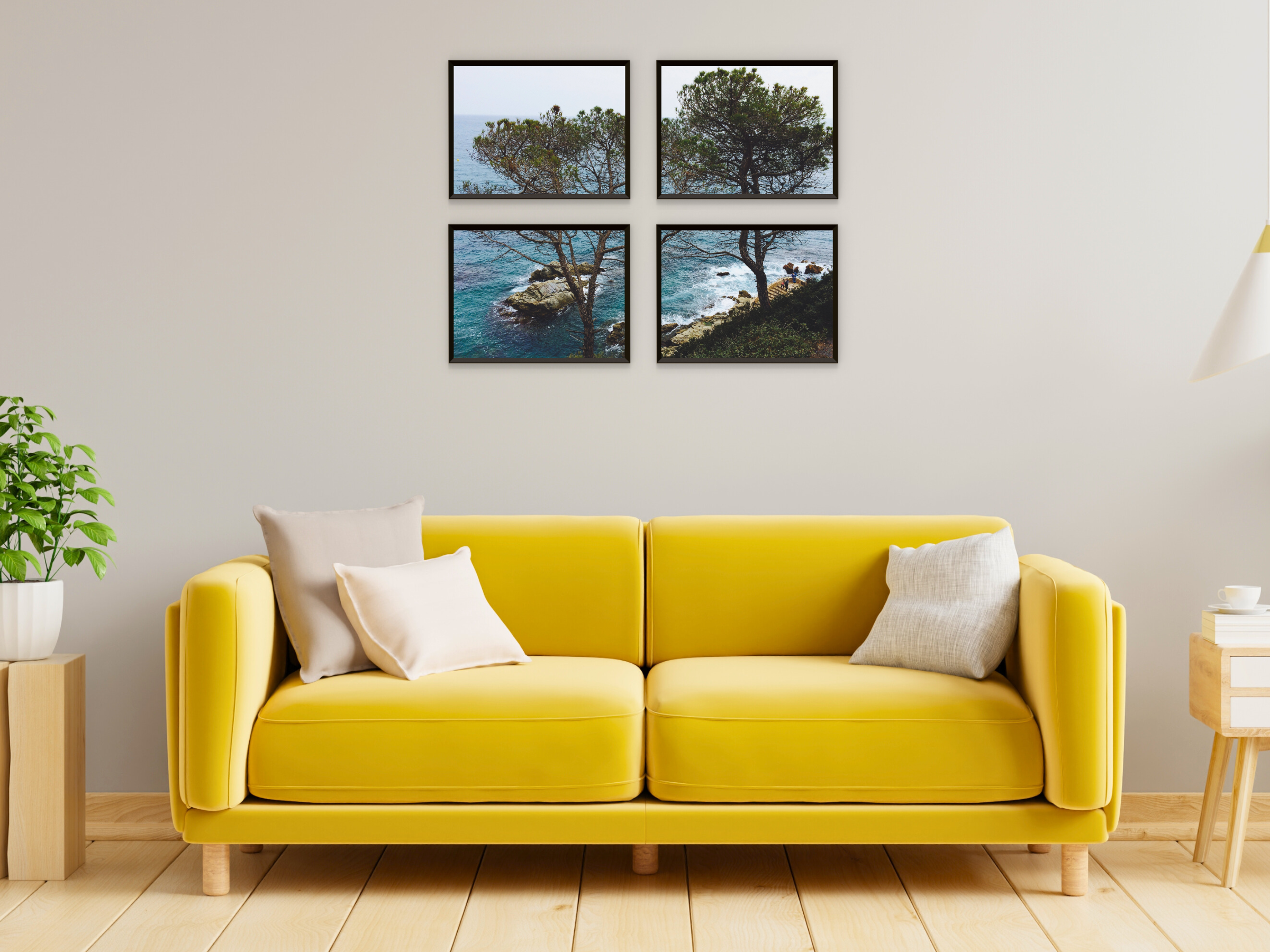 Vue côtière de la mer - photographie divisée