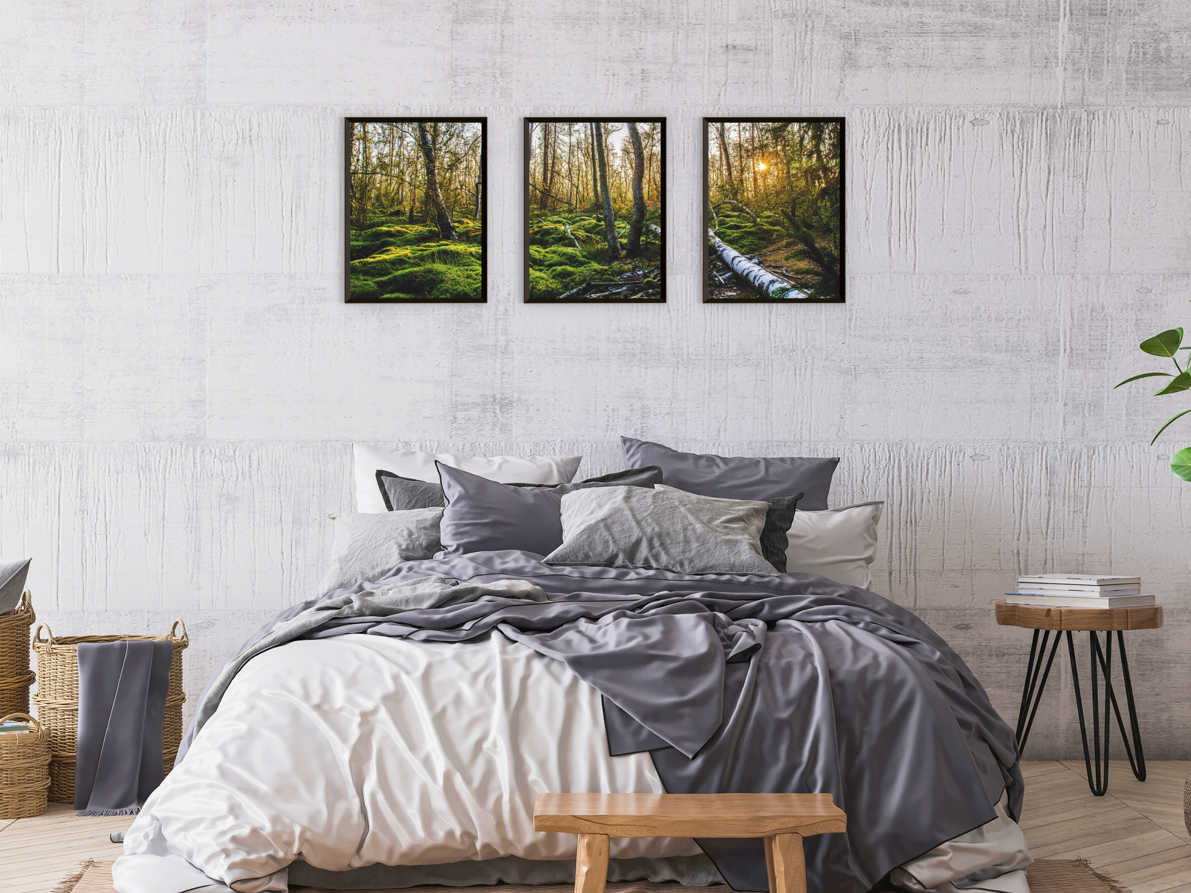 Spaziergang im Wald-Triptychon-Fotografie