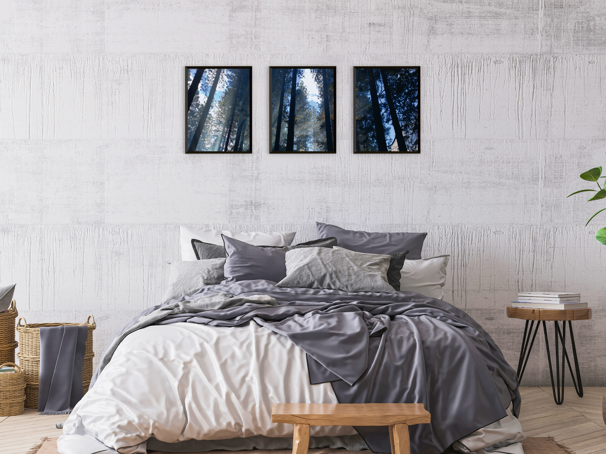 View through the trees - triptych photography