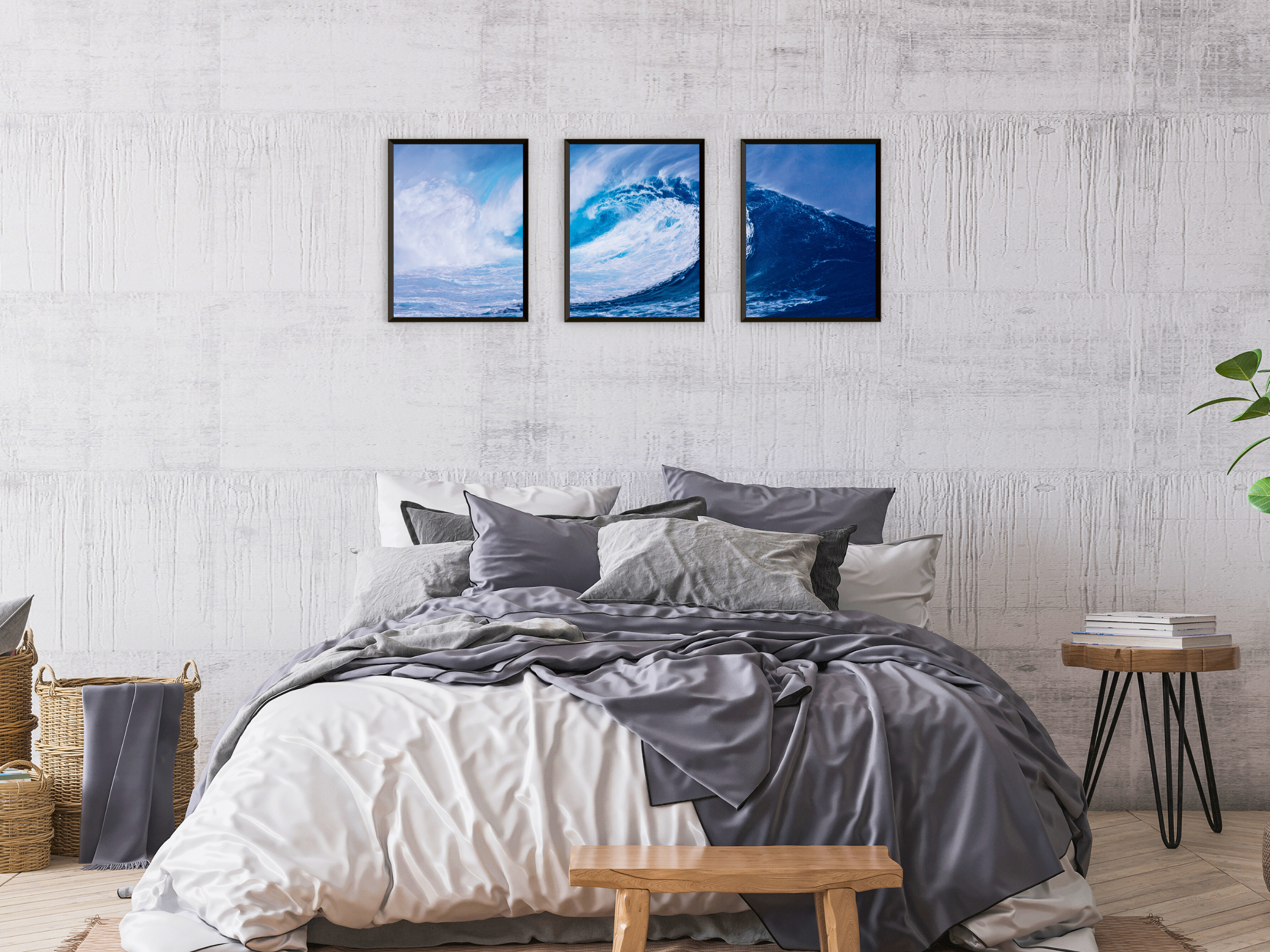 perfekte Welle-Triptychon-Fotografie