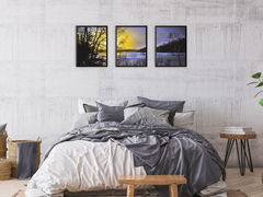 Winter Sunset at the Lake-Triptych-Photography