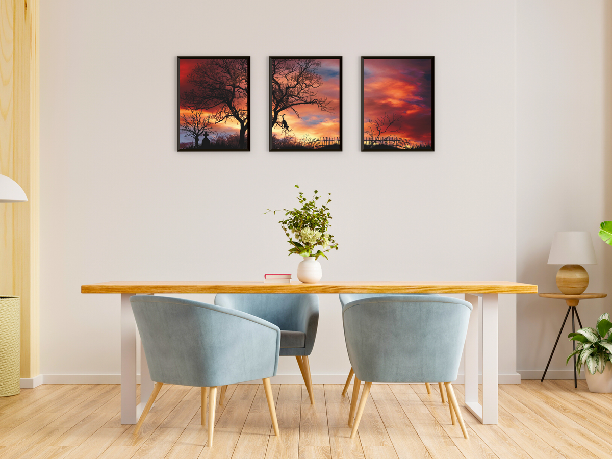 Abendröte-Triptychon-Fotografie
