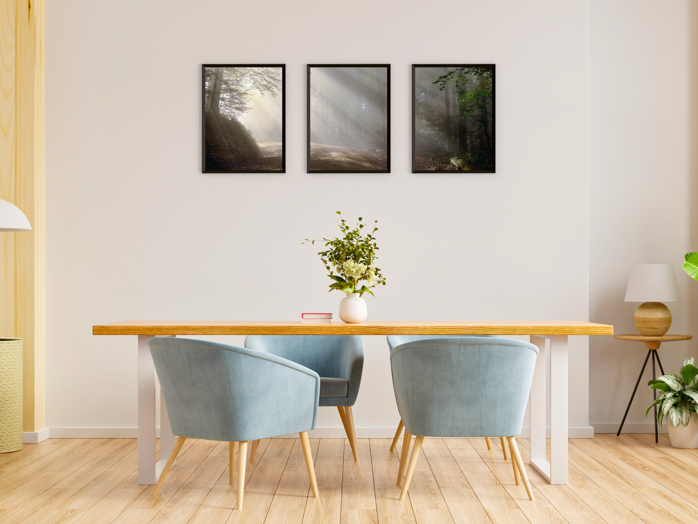 Licht im Wald-Triptychon-Fotografie