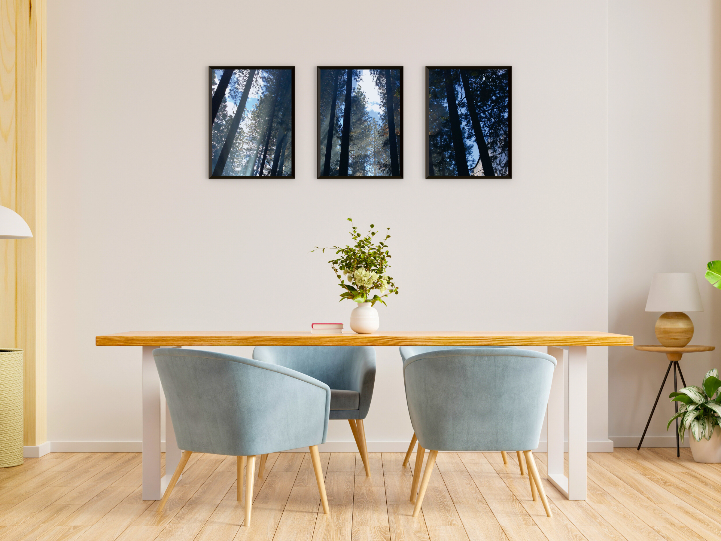 View through the trees - triptych photography