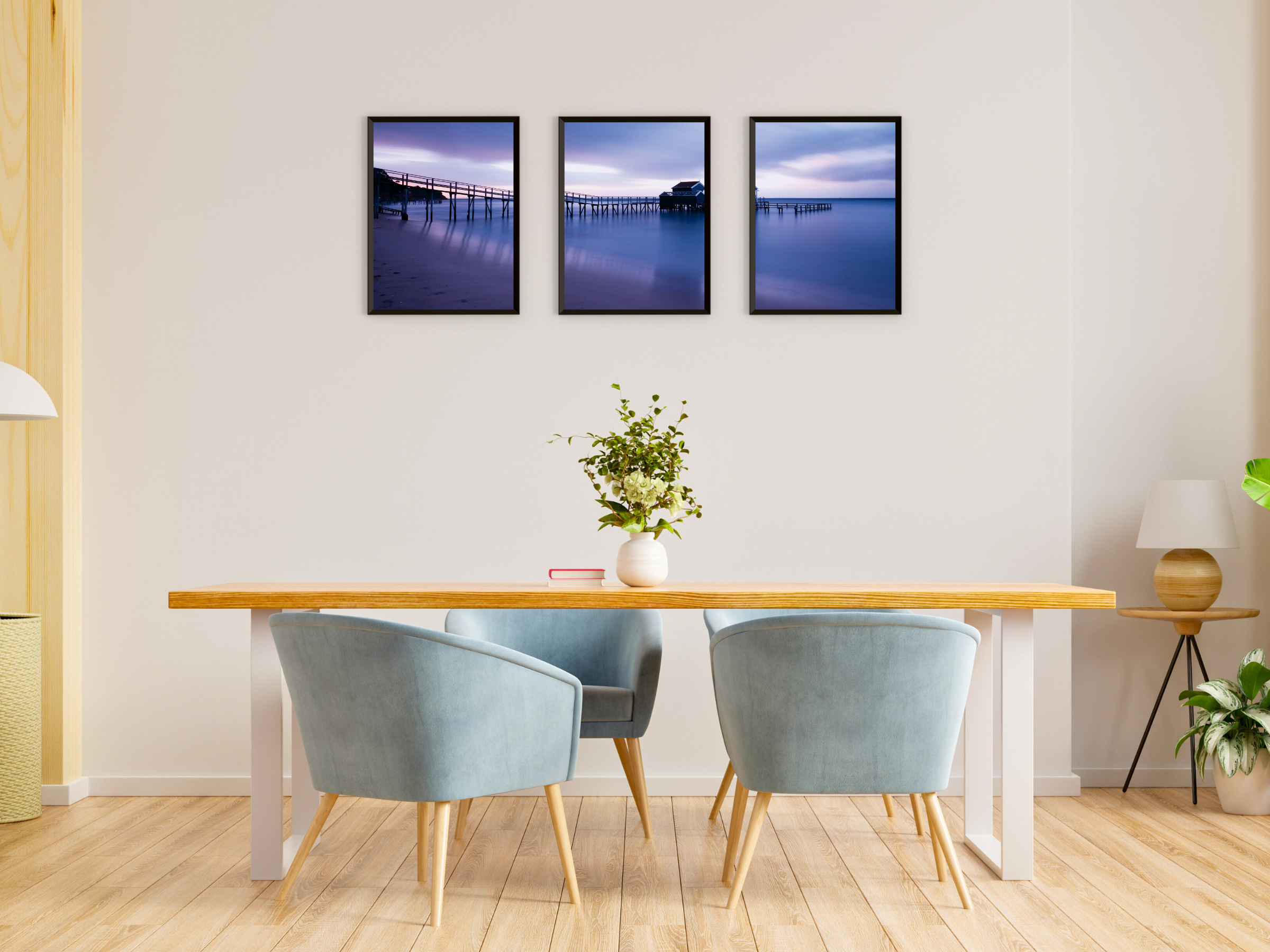 Bridge by the Sea Triptych Photography