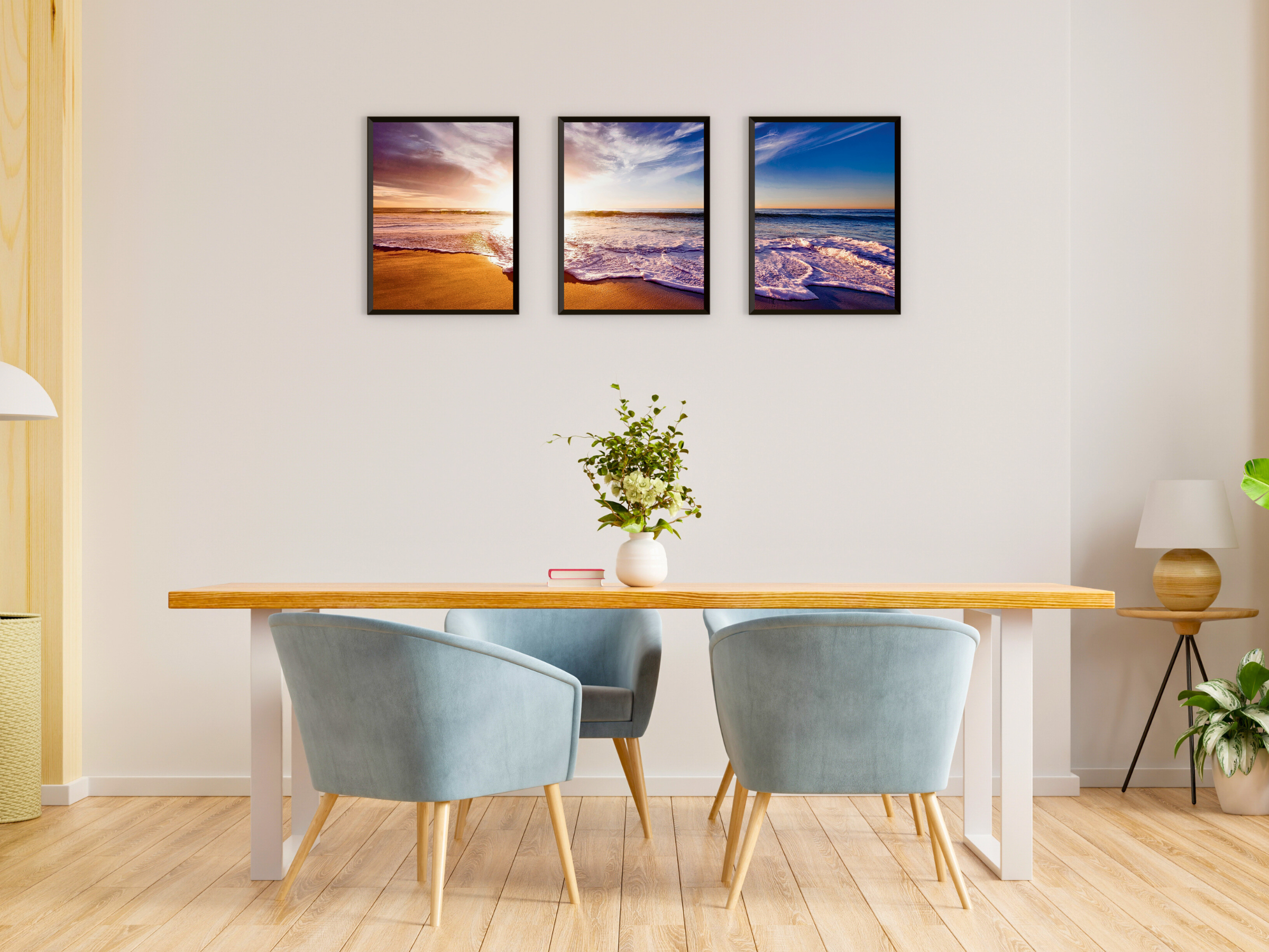 Sonnenaufgang am Strand-Triptychon-Fotografie