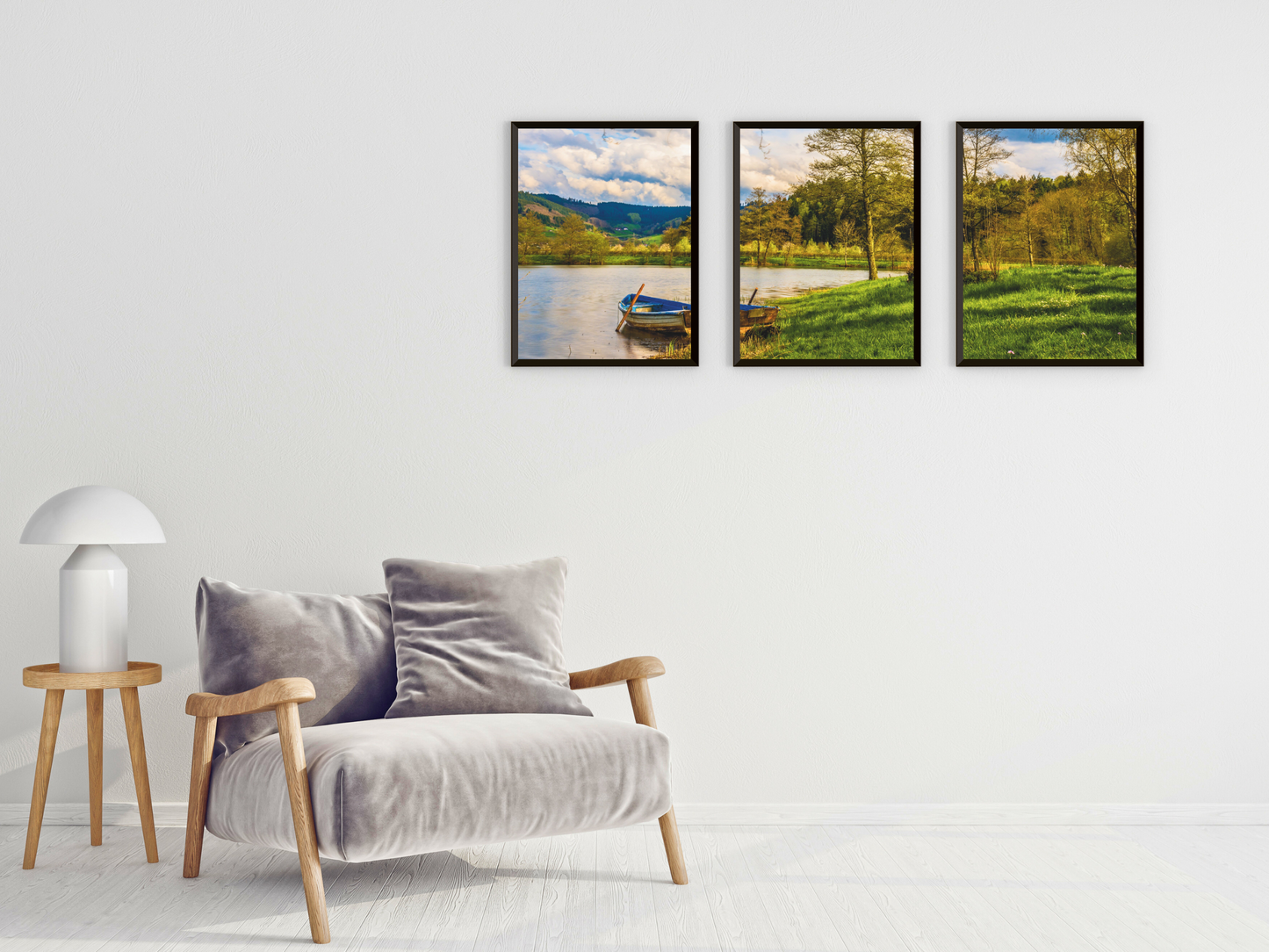 Seeblick im Spätsommer-Triptychon-Fotografie