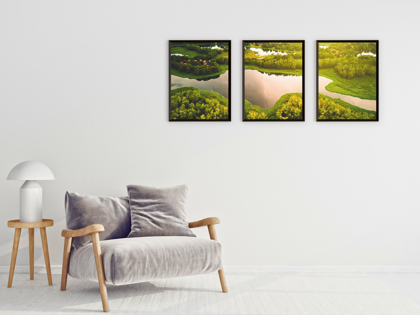 Seenlandschaft-Triptychon-Fotografie