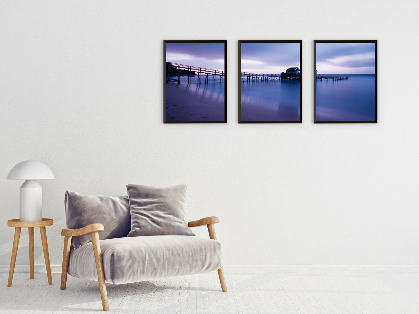 Brücke am Meer-Triptychon-Fotografie