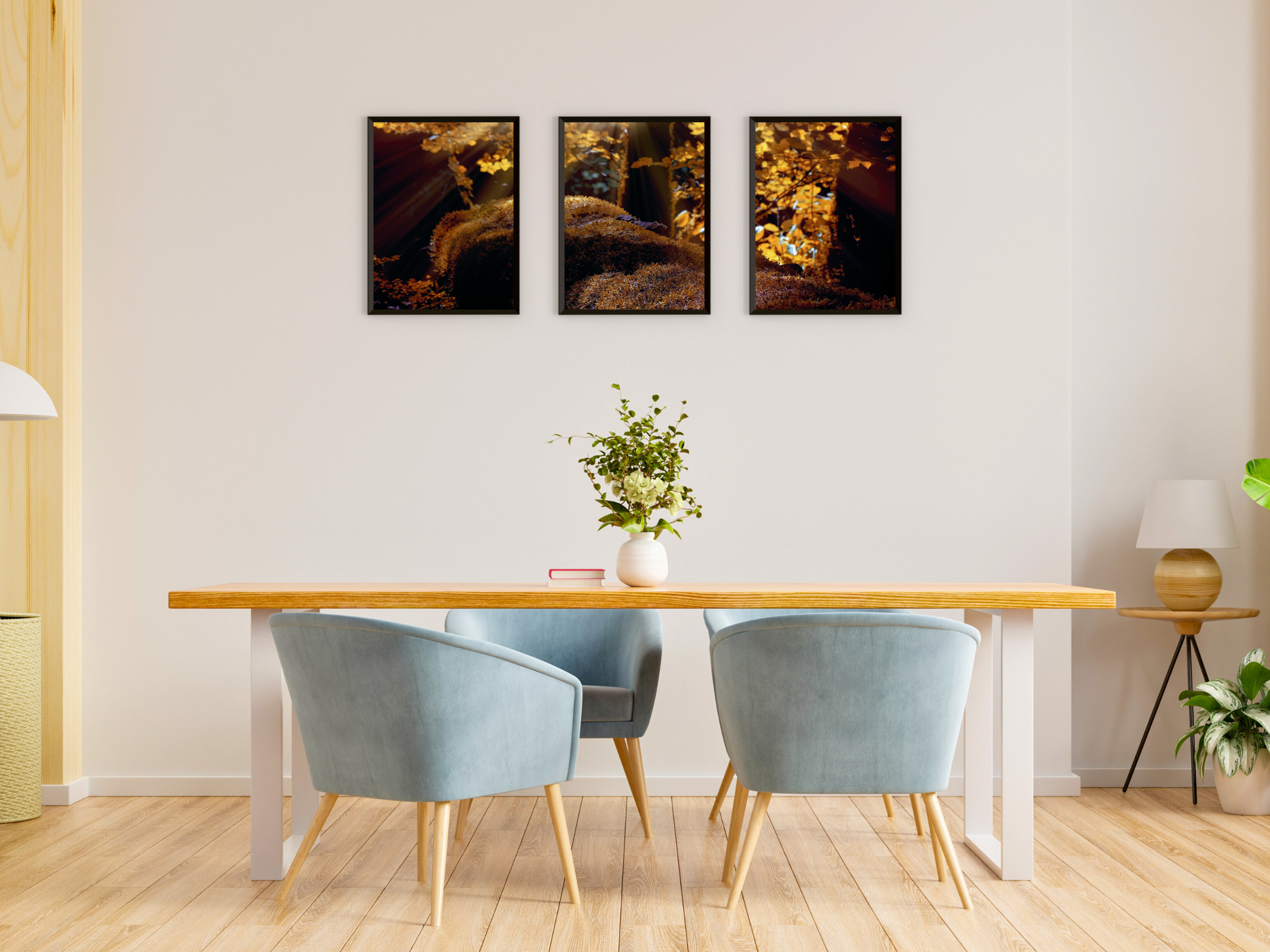 Forest Moss Triptych Photography