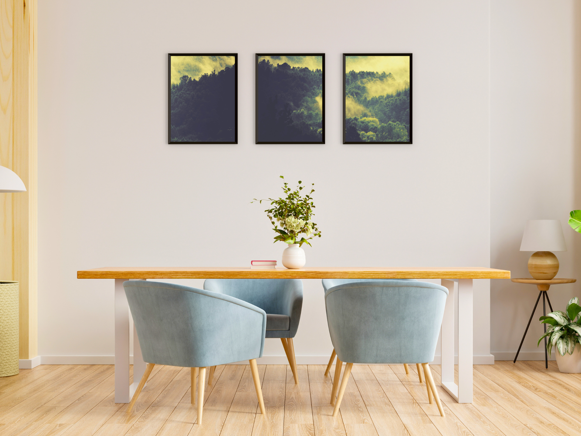 Nebel im Wald-Triptychon-Fotografie