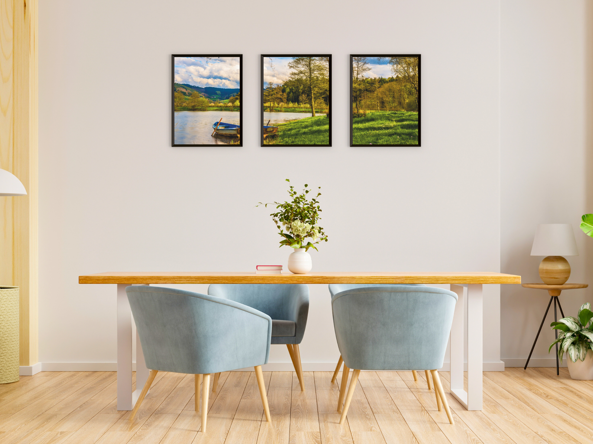 Seaview in Late Summer Triptych Photography