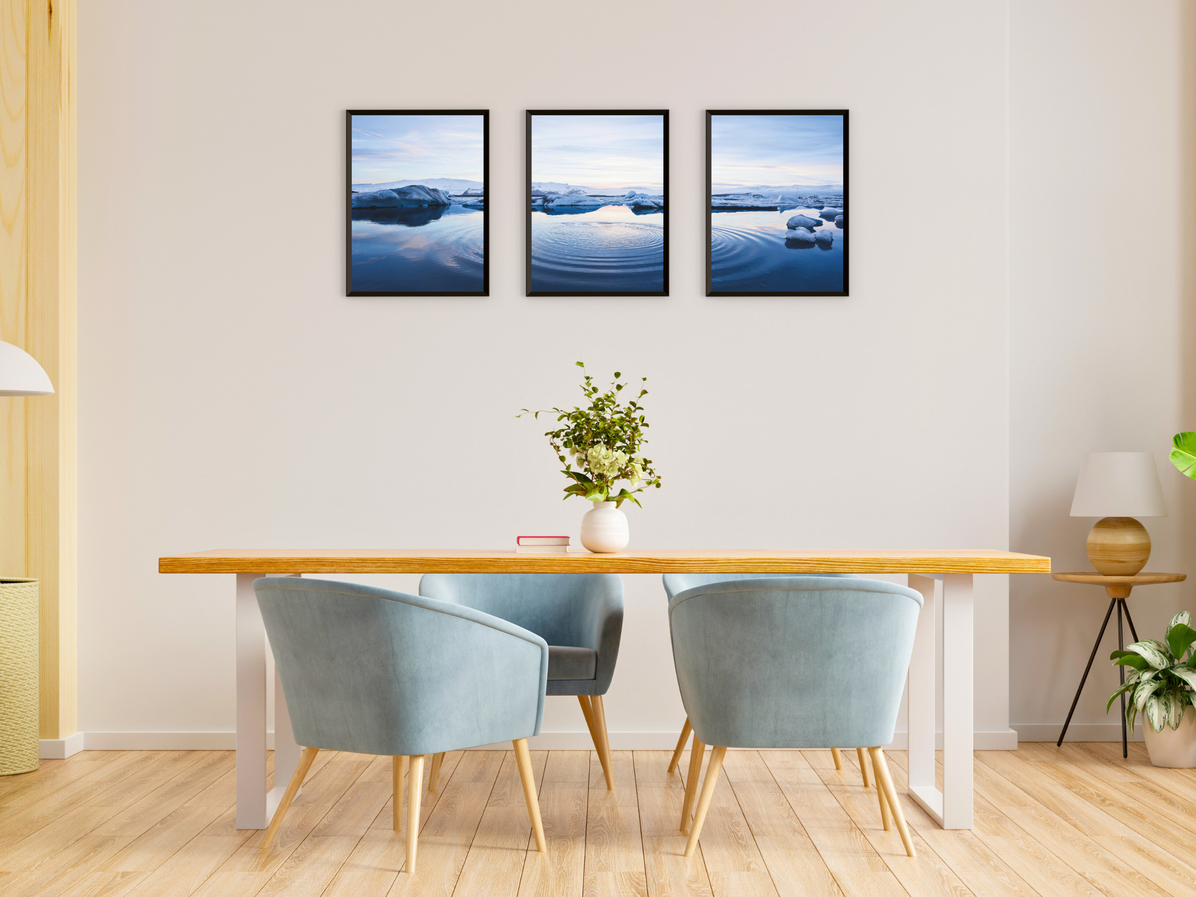 Eislandschaft-Triptychon-Fotografie