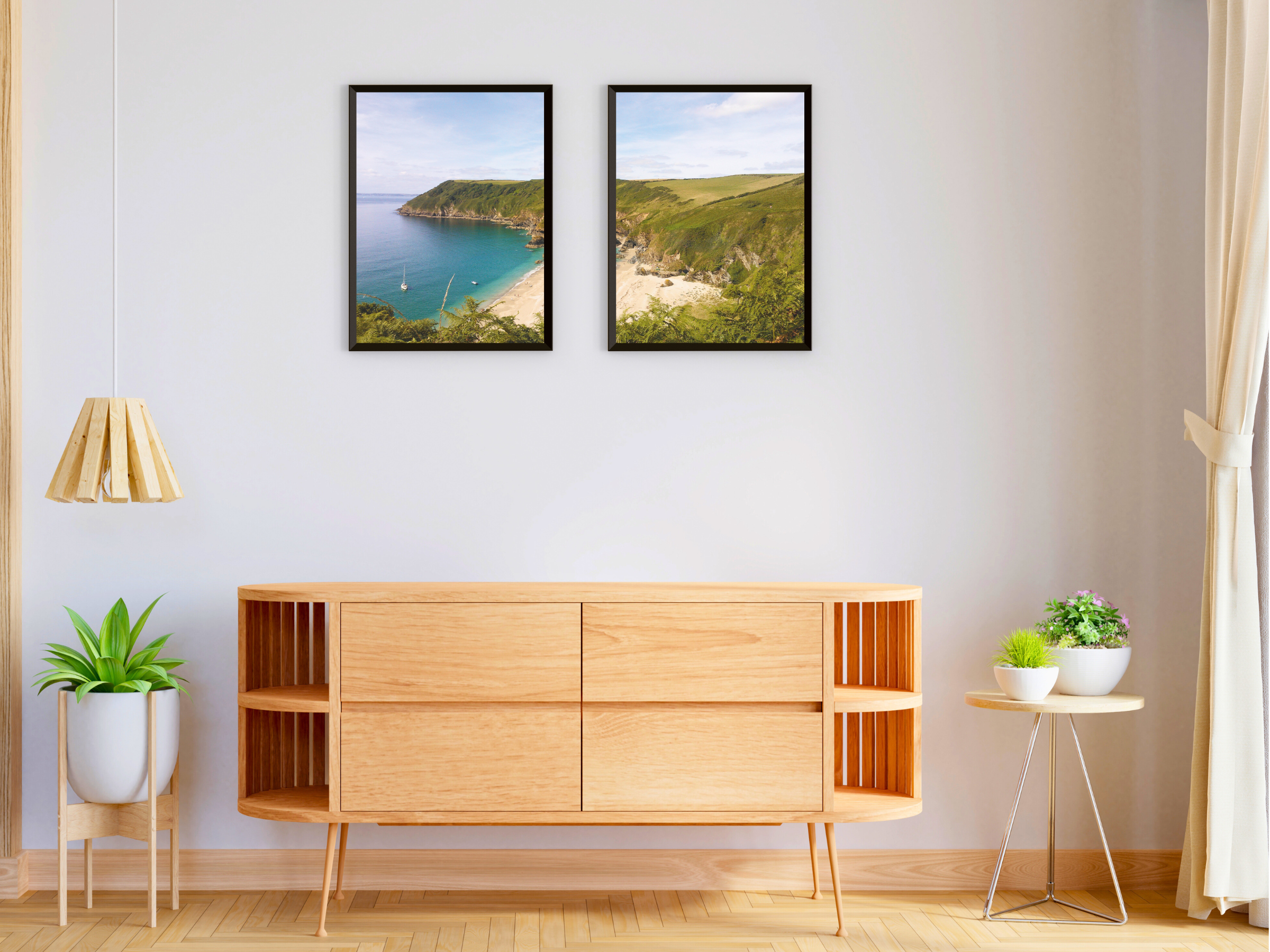 Beach with Coastal Landscape Split Photography