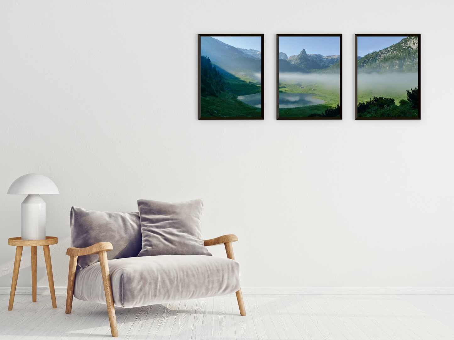 Nebel im Tal-Triptychon-Fotografie