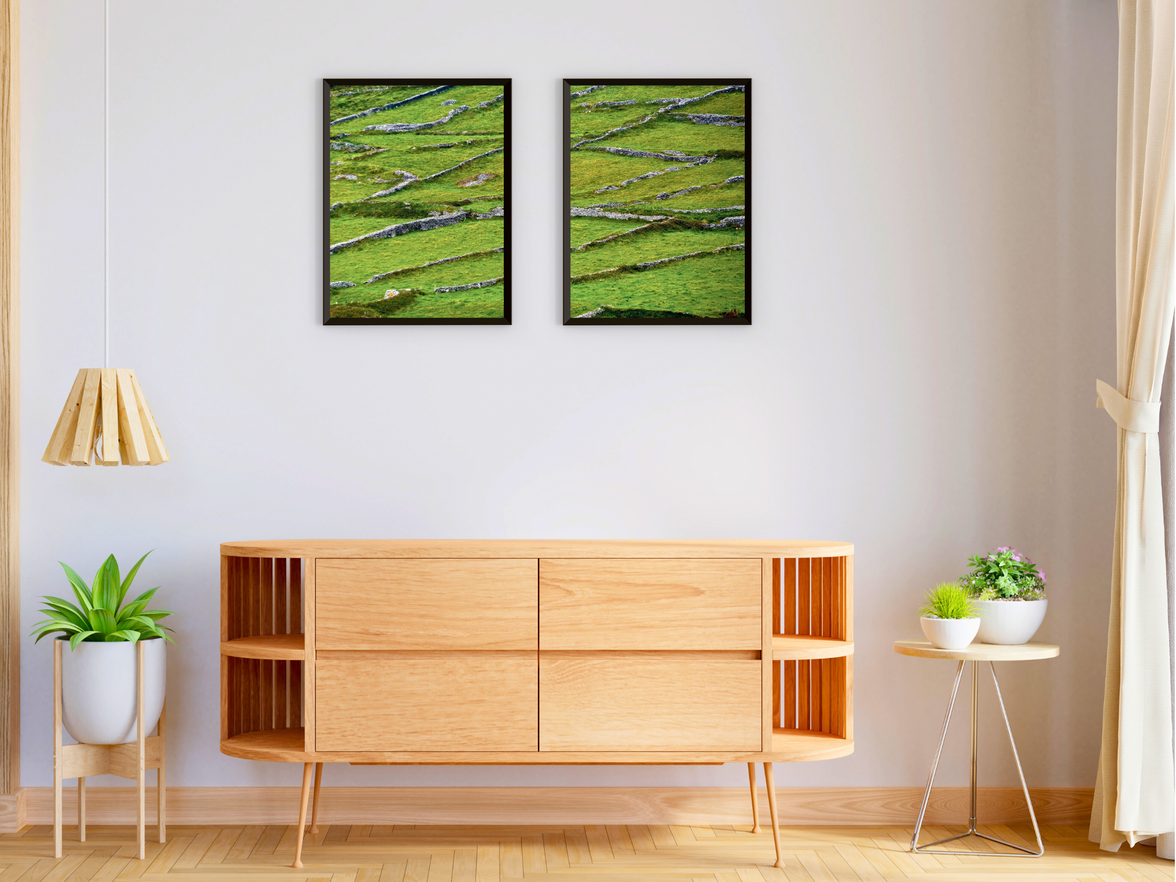 Pasture boundary in Ireland-split photography