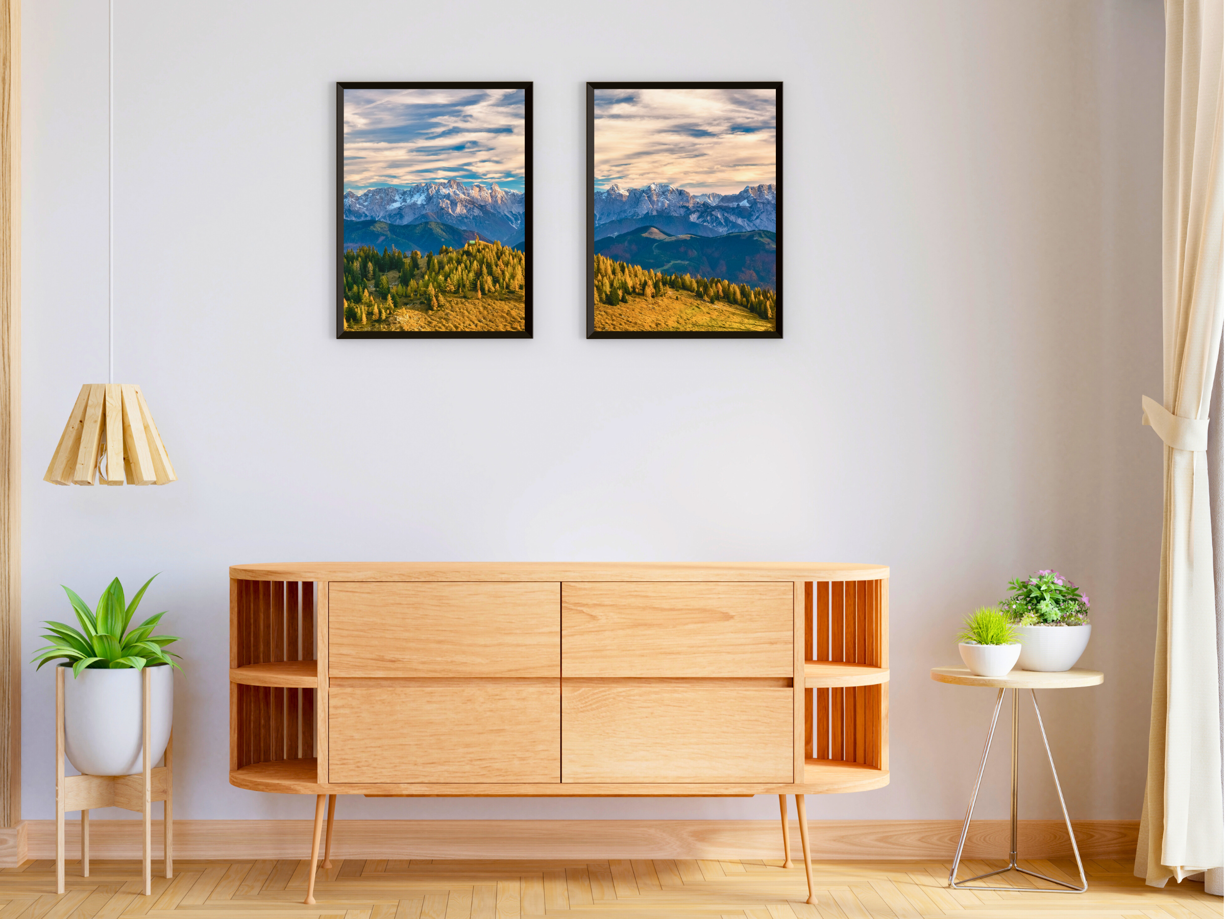 Expansive Mountain Panorama Split Photography