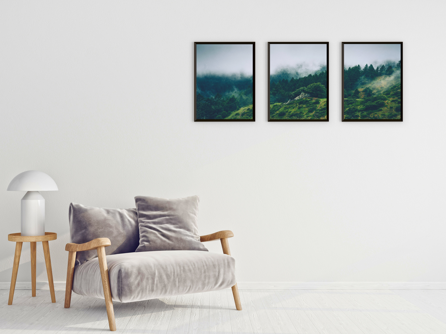 Waldlandschaft-Triptychon-Fotografie