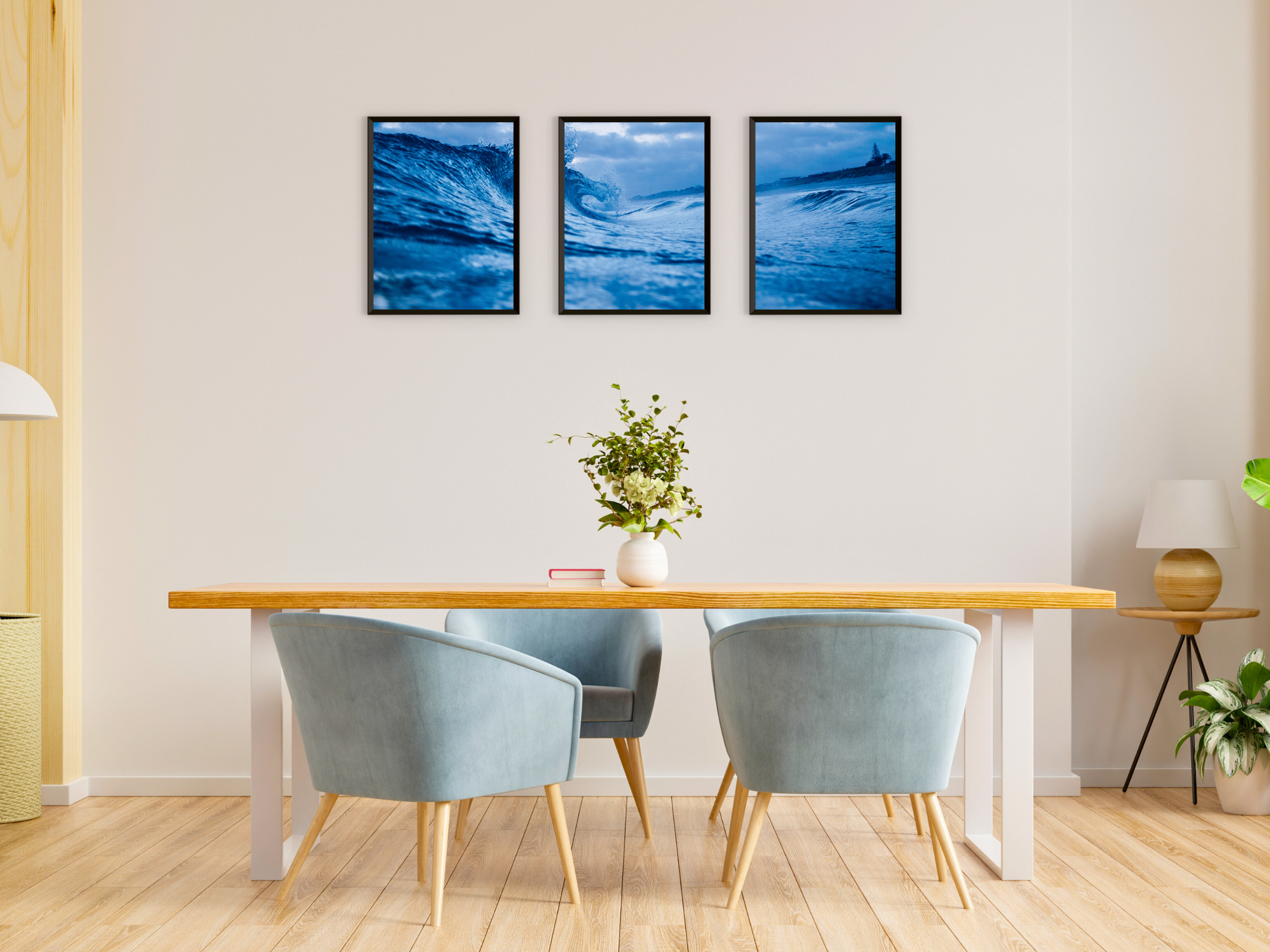 Storm at the Beach - Triptych Photography