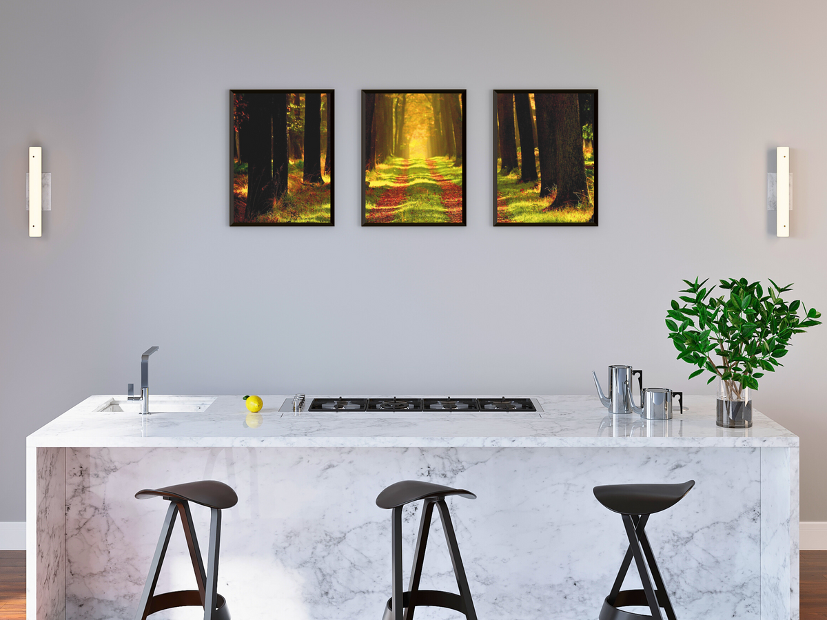 Baumallee im Spätsommer-Triptychon-Fotografie