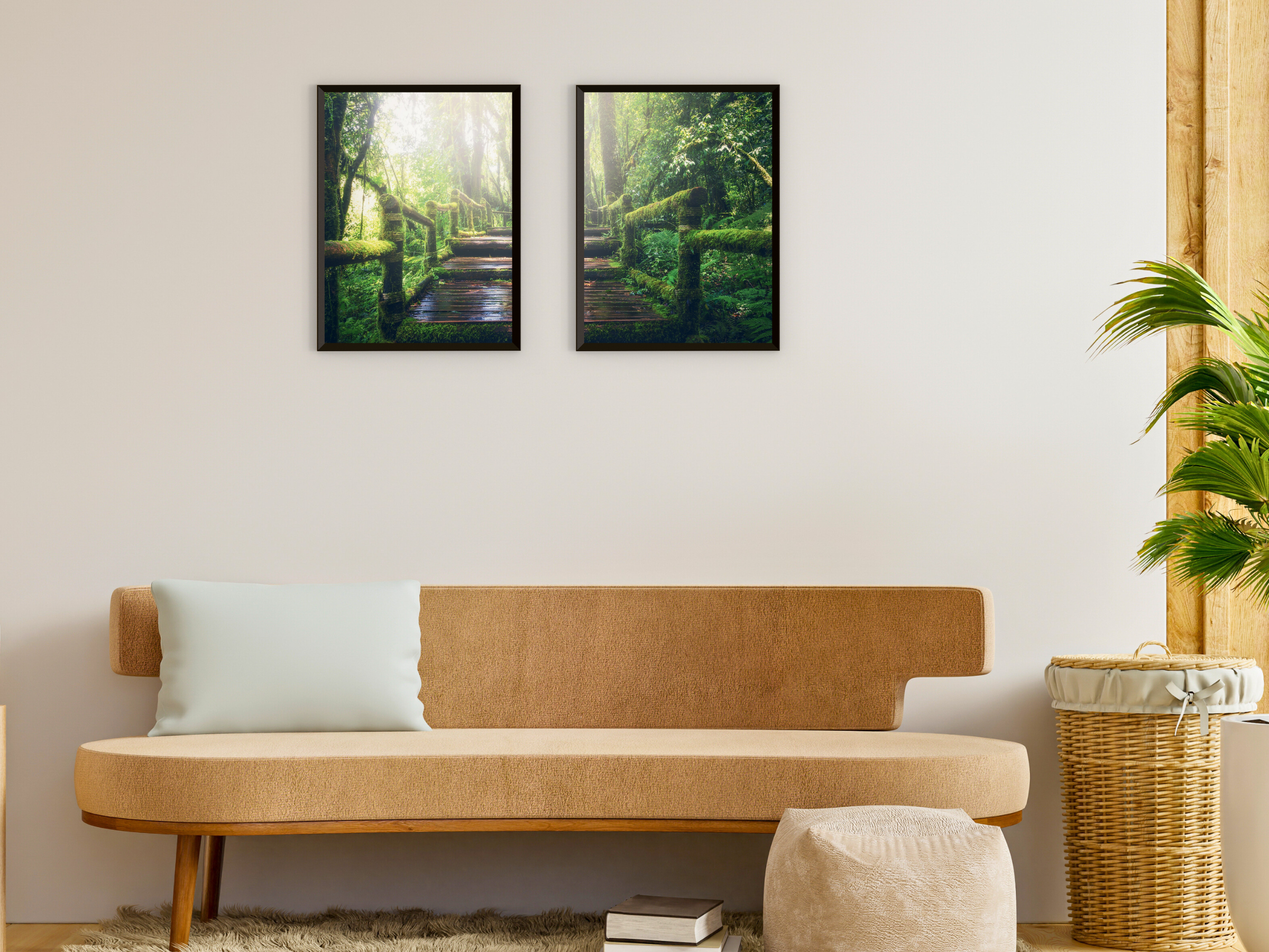 photographie d'escalier forestier divisée