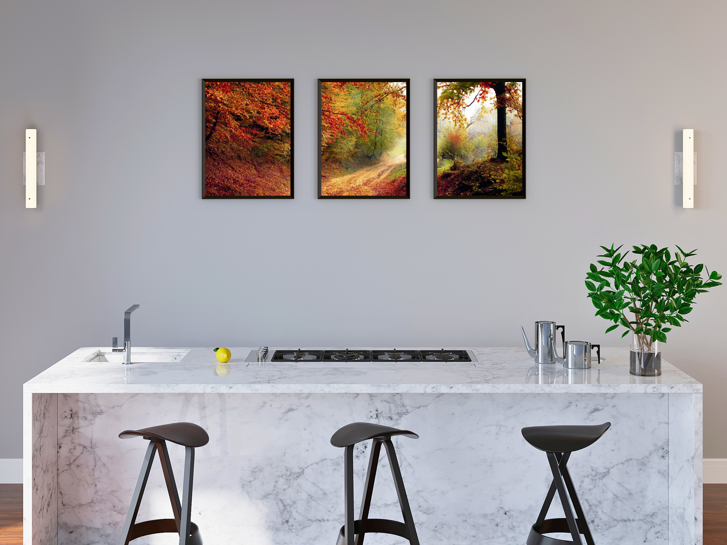 Herbstweg-Triptychon-Fotografie